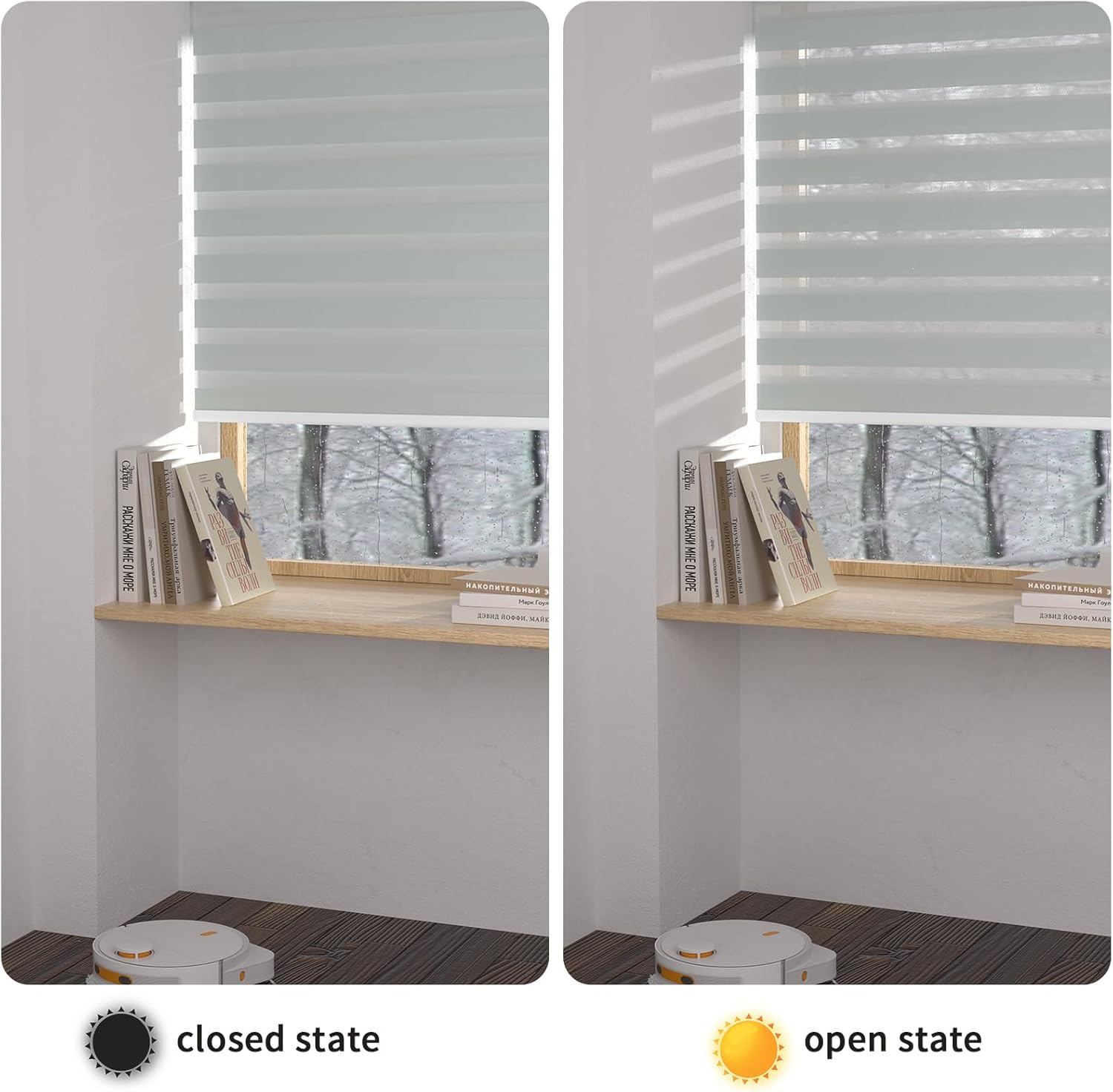 Persianas inteligentes personalizadas de cebra compatibles con Alexa filtrado de luz motorizado de doble capa horizontales control de luz de