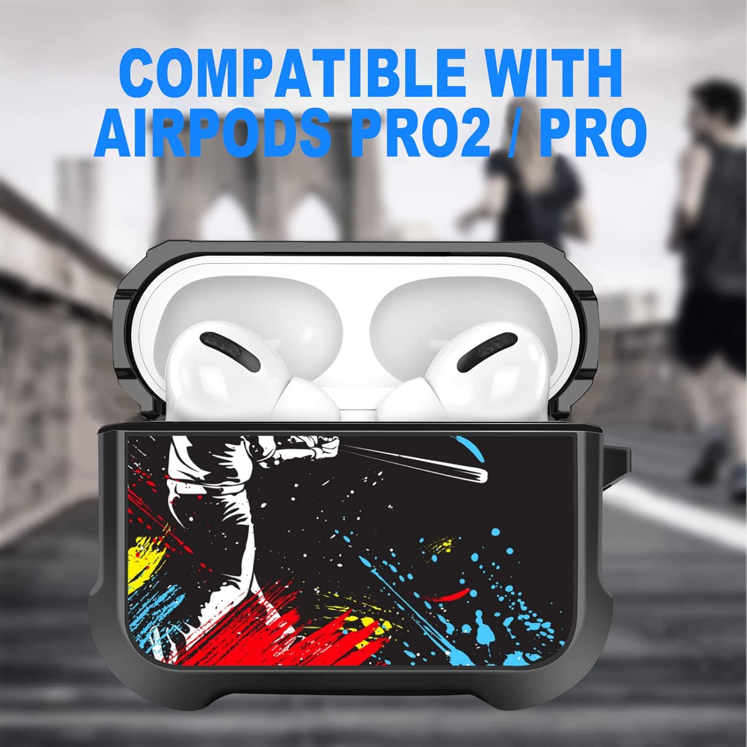 MINGDAO Funda de carga compatible con AirPods Pro 2nd  AirPods Pro, funda protectora de TPU suave con patrón a prueba de golpes (Paint Splash