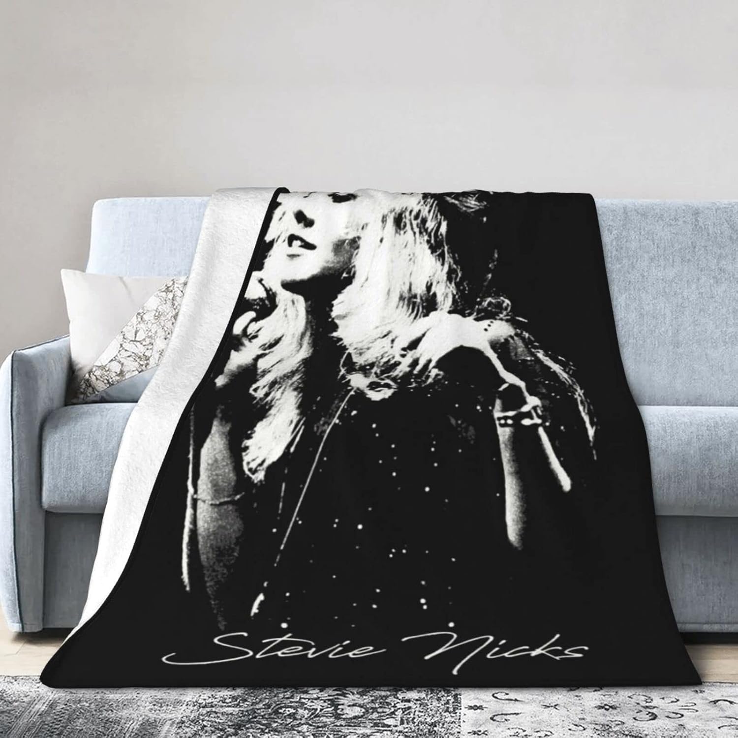 Stevie Singer Music Nicks – Manta de forro polar, manta de aire acondicionado suave para todas las estaciones, manta gráfica de cama de 40 x 30