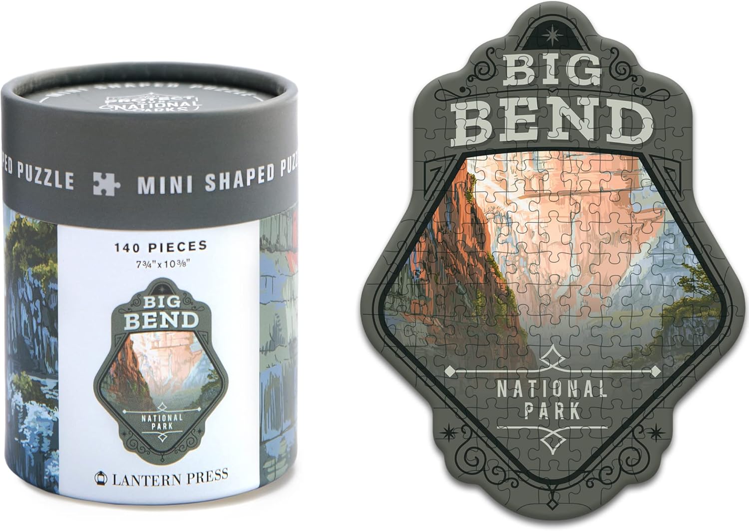 Lantern Press Mini rompecabezas para adultos, protege nuestros parques nacionales (Big Bend)