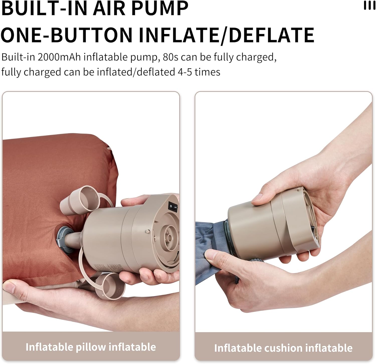 Naturehike Sofá de aire autoinflable, tumbona inflable, sofá inflable, sofá con colchón de aire, para campamento de lujo, senderismo, picnic, tienda