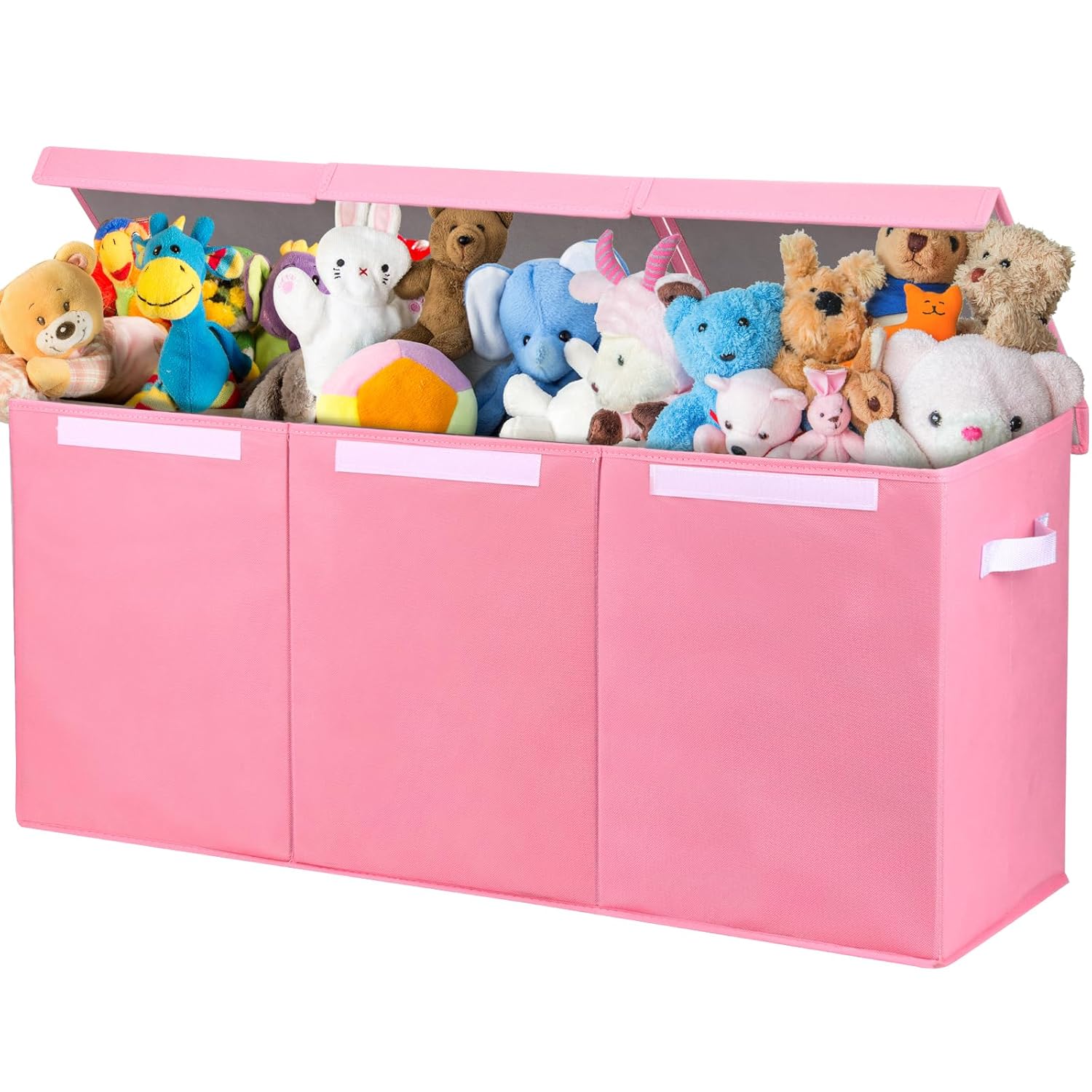 Fixwal Organizador de almacenamiento de juguetes para niñas, caja de juguetes extra grande para niños, divisor plegable y extraíble para guardería,