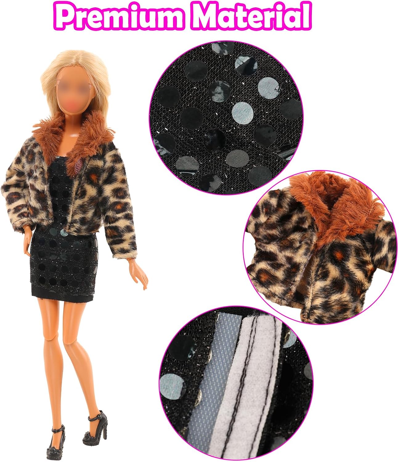 ENOCHT 5 juegos de ropa de muñeca incluye chaquetas, ropa casual, tops y pantalones, 2 gafas, 5 tenis, 5 zapatos para muñecas de 11.5 pulgadas, ropa