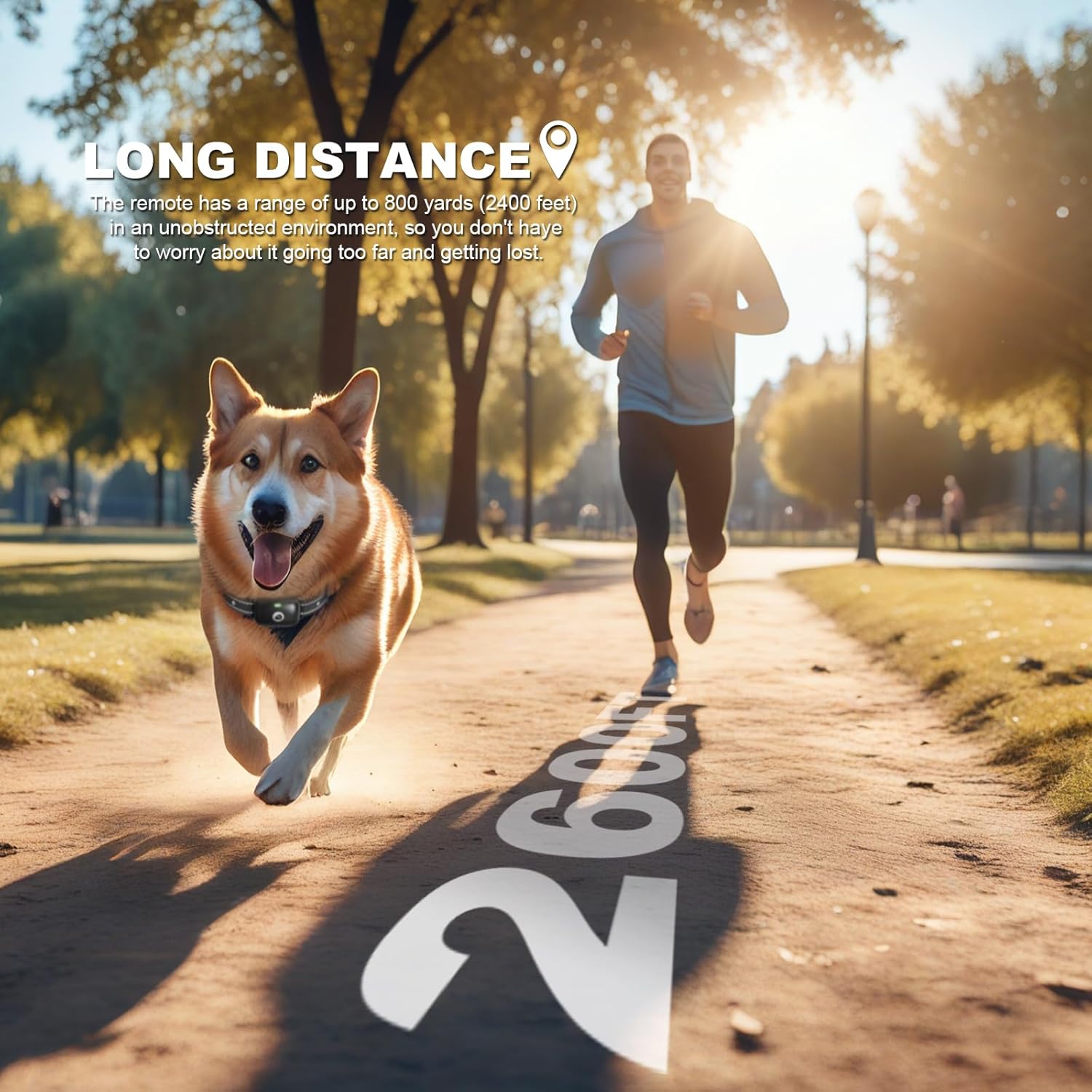 Collar eléctrico de entrenamiento para perros con un rango remoto de 1640 pies, recargable e impermeable, cuenta con 3 modos de entrenamiento y