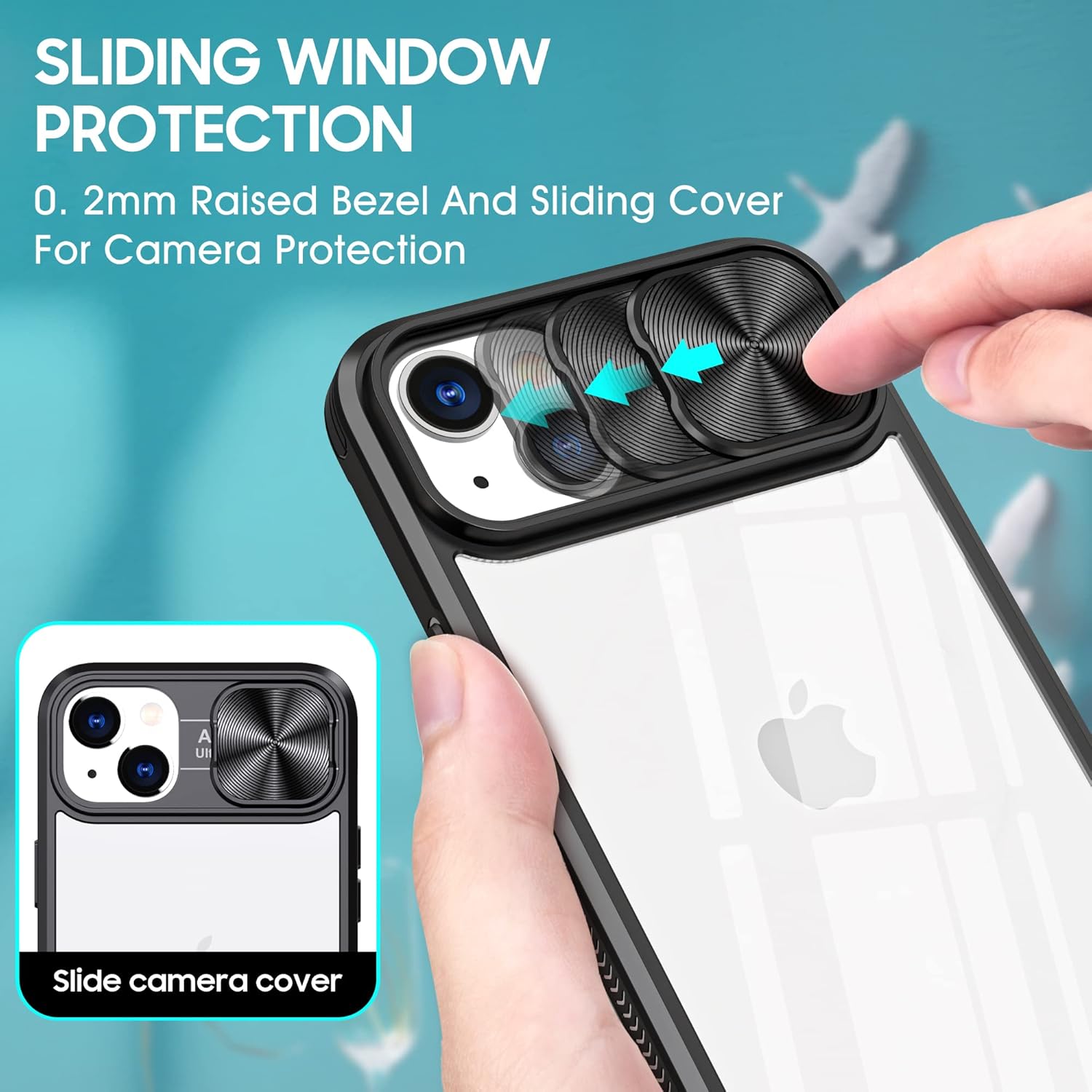 Asuwish Funda de teléfono para iPhone 15 de 6.1 pulgadas con protector de pantalla, cubierta de cámara, protección de cuerpo completo 360, delgada,
