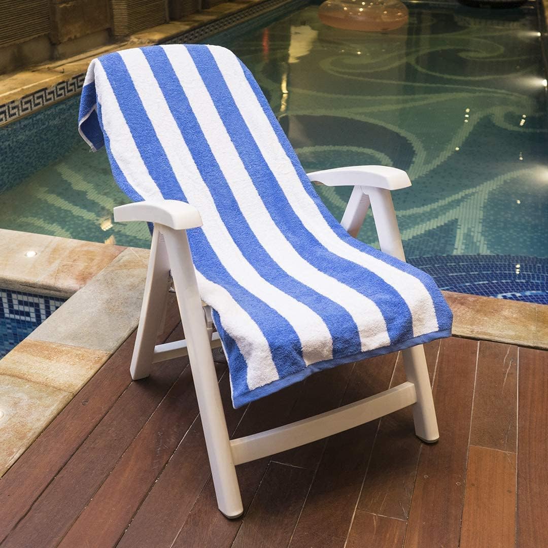 Avalon Cabana – Paquete de 4 toallas de playa (tamaño 30 x 60 pulgadas) de gran tamaño, 100% algodón hilado en anillo, toallas de piscina grandes