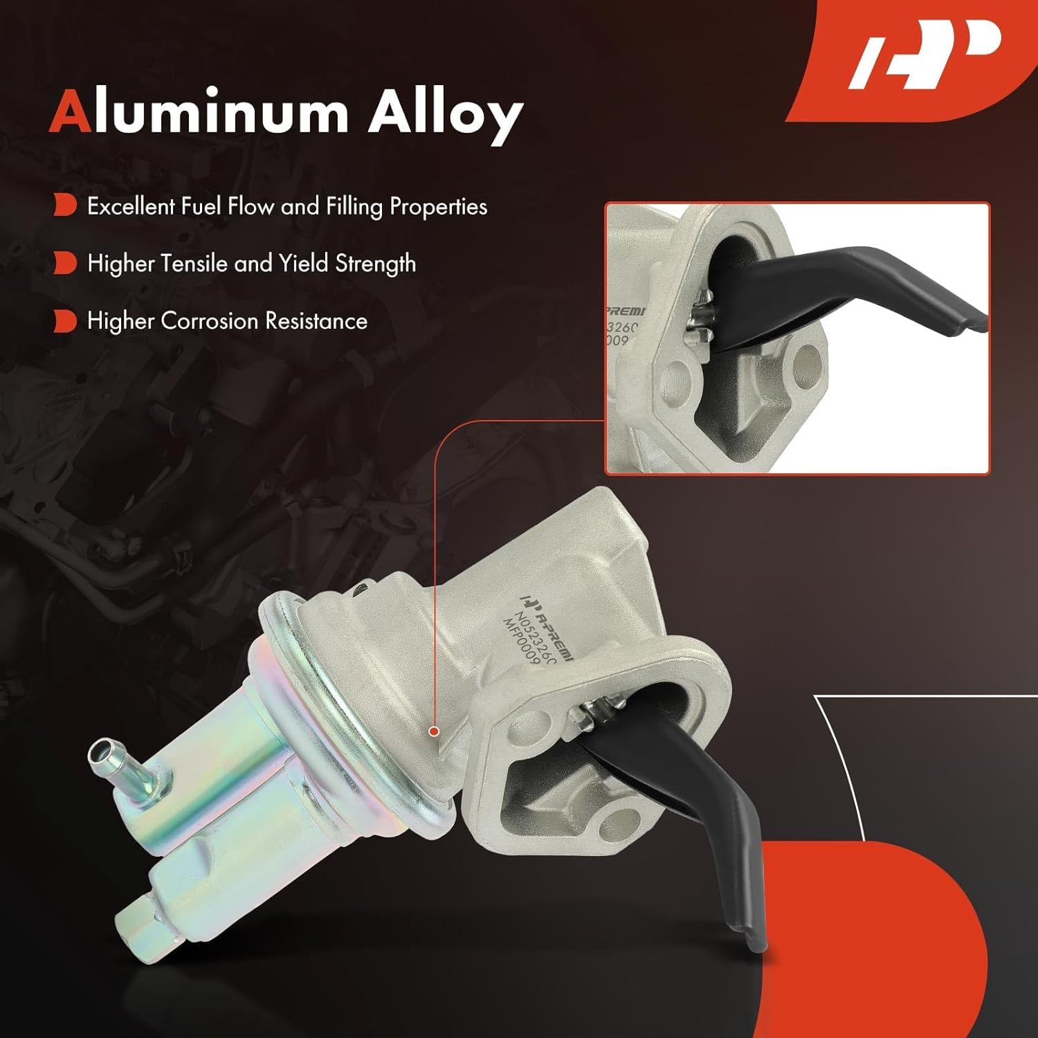 A-Premium Bomba de combustible mecánica compatible con modelos Jeep y AMC Wrangler, Cherokee, CJ5, CJ6, CJ7, Commando, DJ5, J10, J20, J-2600,