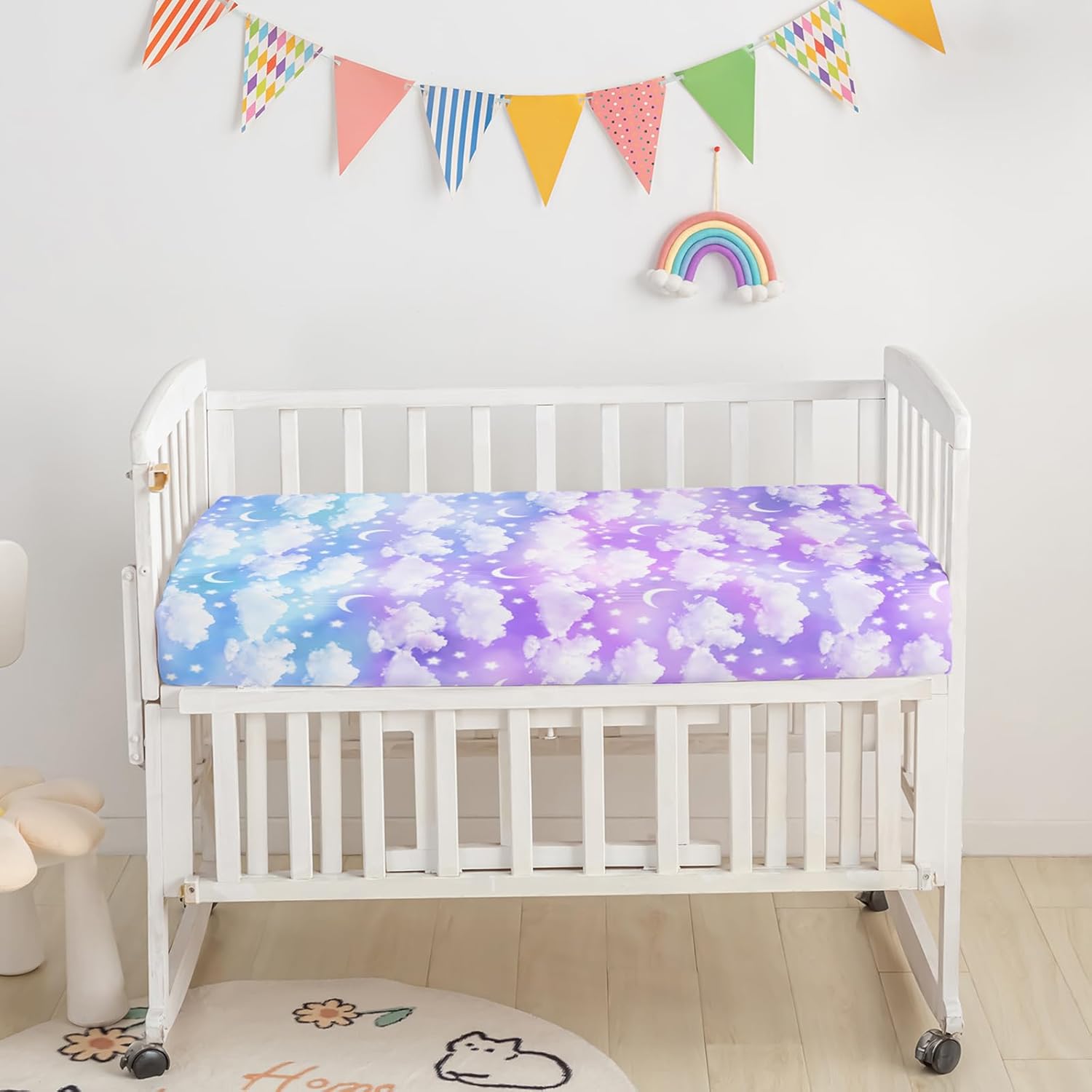Axolotl Moon Stars – Juego de ropa de cama para cuna para niñas, juego de cama de 3 piezas para cuna de bebé, juego de cama suave con edredón,