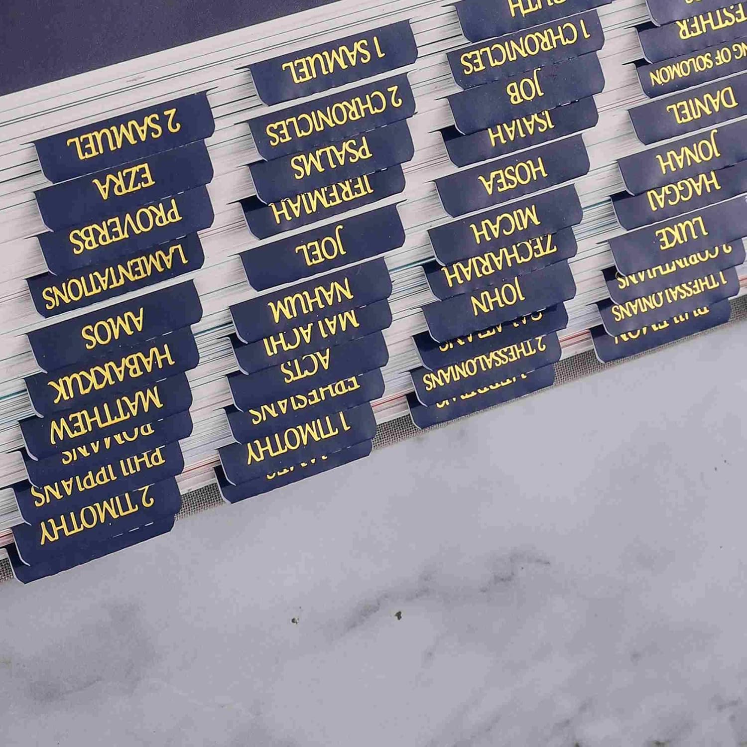 Pestañas laminadas para la Biblia, calcomanías de impresión grande de reposicionamiento, pestañas bíblicas fáciles de leer y aplicar para mujeres y