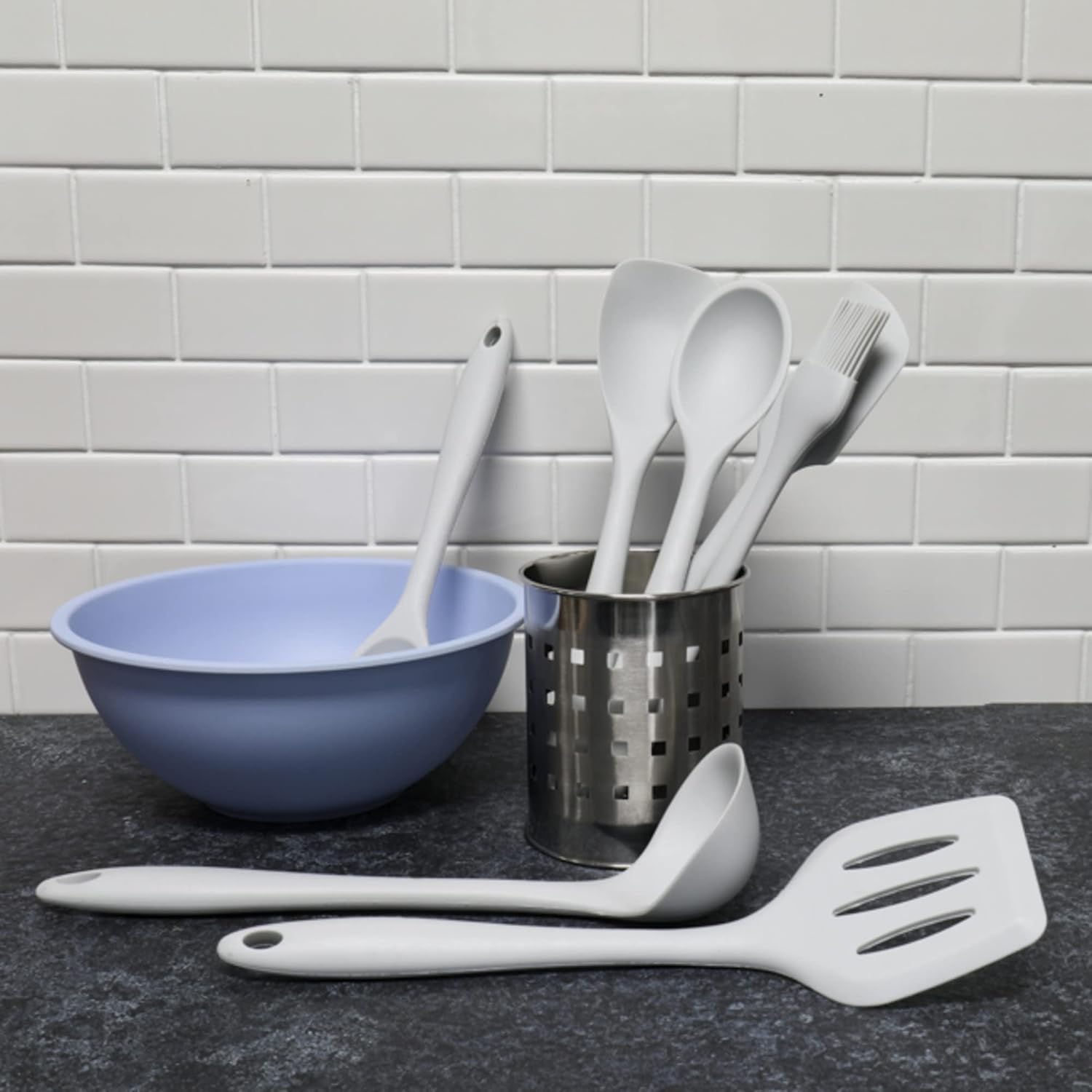 Chef Craft Cuchara para untar de silicona premium, 11 pulgadas, gris