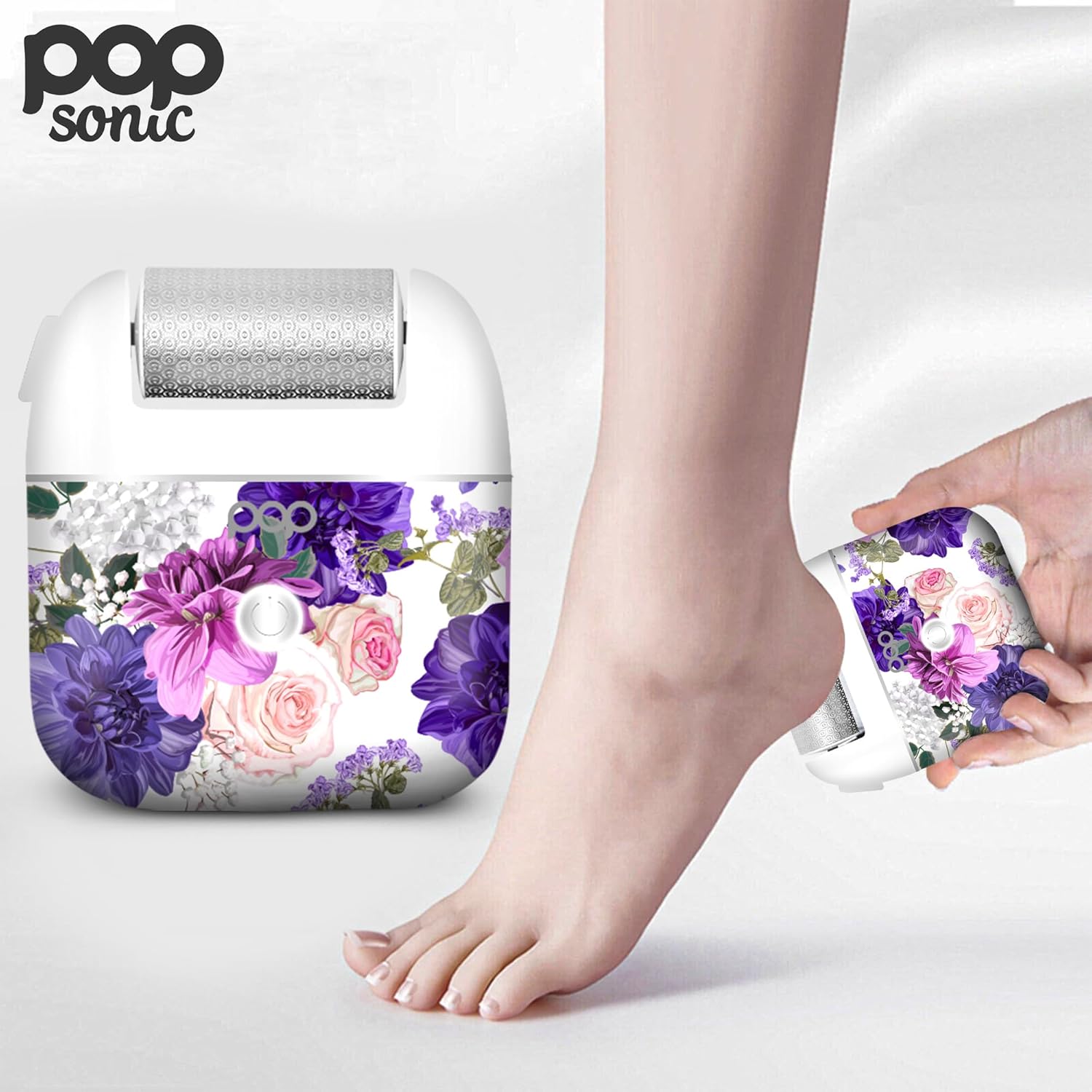 Pedi Pro – Lima eléctrica para pies, removedor eléctrico de callos para pies, herramienta exfoliante de pies Pedi Spa para hombresmujeres (floral)