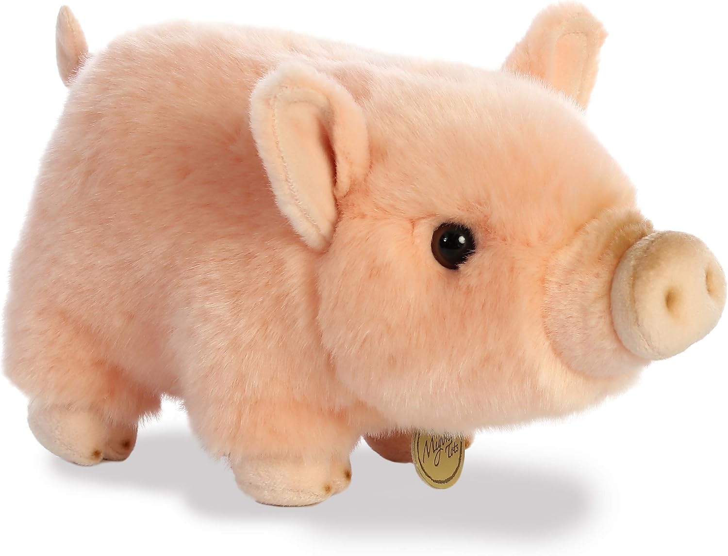 Aurora – Adorable cerdito barrigón de peluche Miyoni, detalle realista, compañía entrañable, rosado, 11pulgadas
