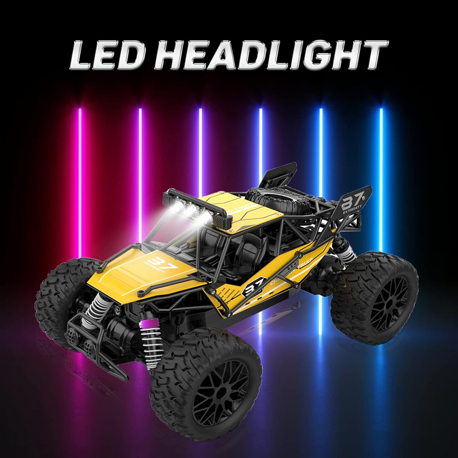 Auto a control remoto a escala 114 todo terreno RC Car 4WD 25KMH Modelo de alta velocidad 2.4GHz Racing Sport Toy Car para adultos, niños y niñas,