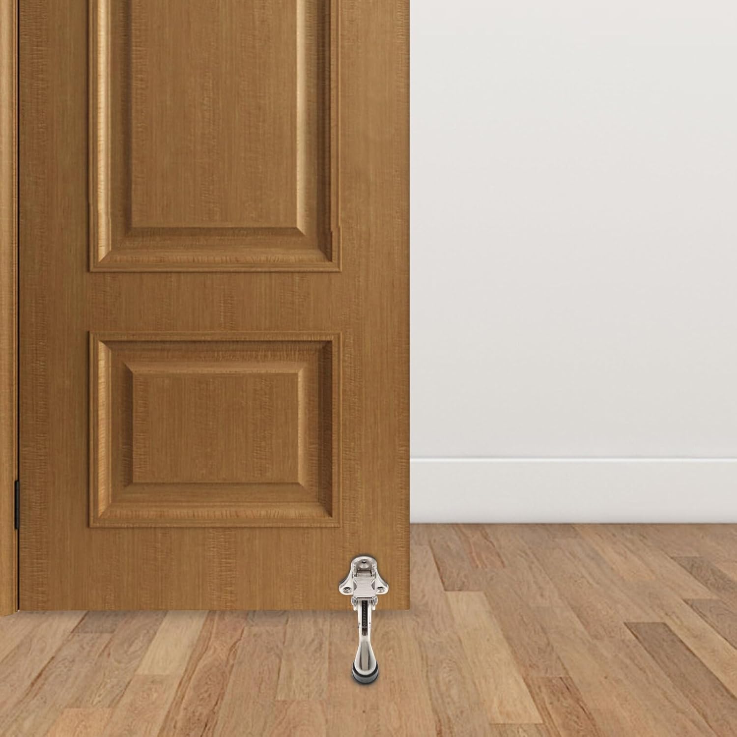 Topes de puerta resistentes con un toque, tope de puerta ajustable para parte inferior de la puerta (plateado) para la parte inferior de la puerta