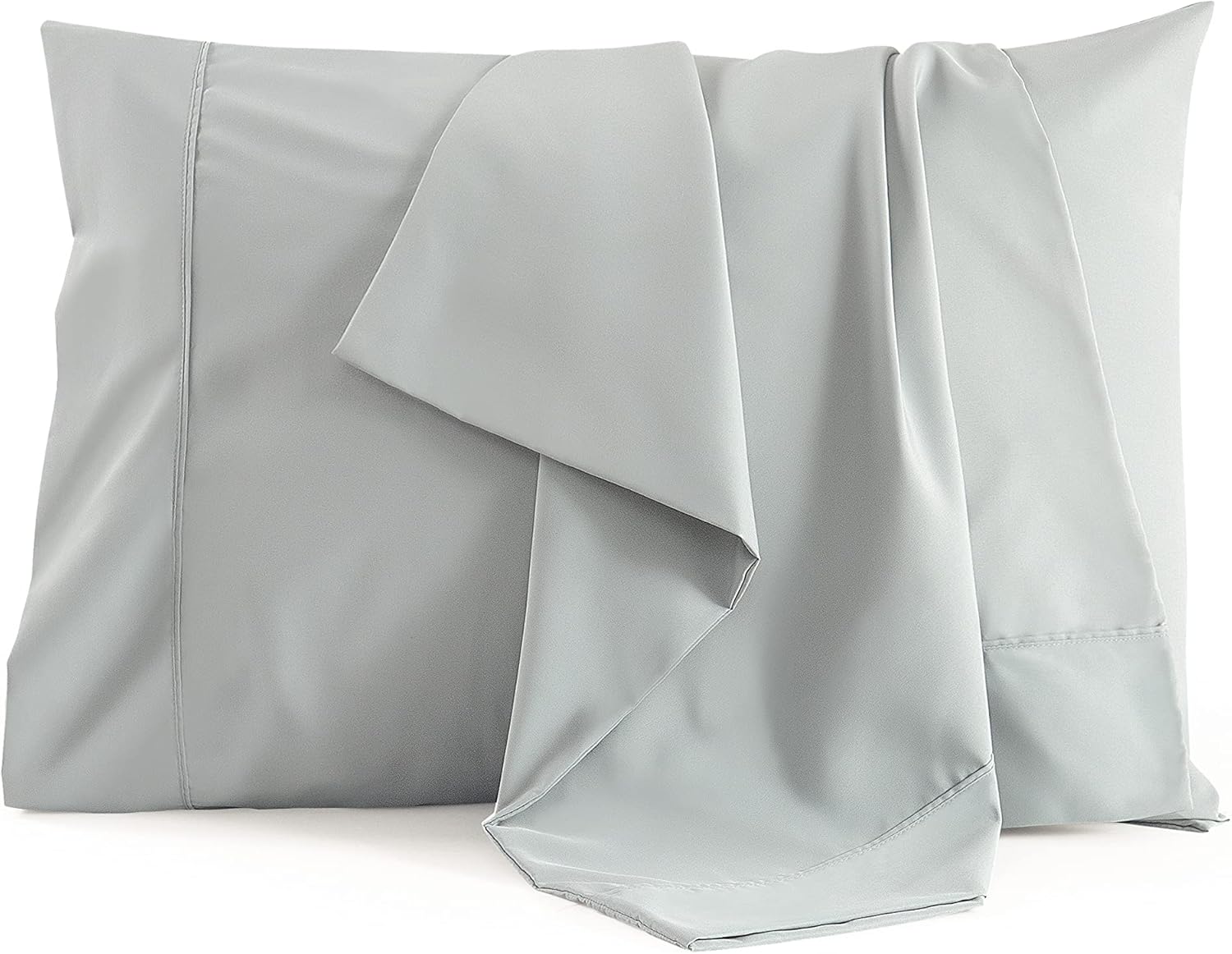 Juego de 2 fundas de almohada de microfibra cepillada de alta calidad, tamaño estándar de 20 x 26 pulgadas, funda de almohada antiestática