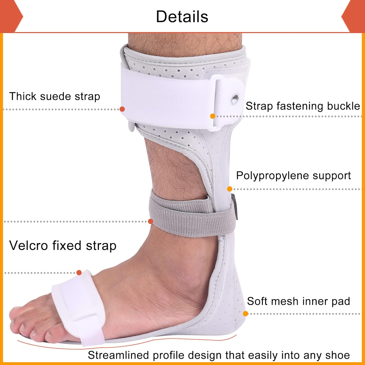 Medical AFO – Soporte para caída de pie, soporte estabilizador de pie caída, ortesis de pie de tobillo para hombres y mujeres, EM, caída de pie de