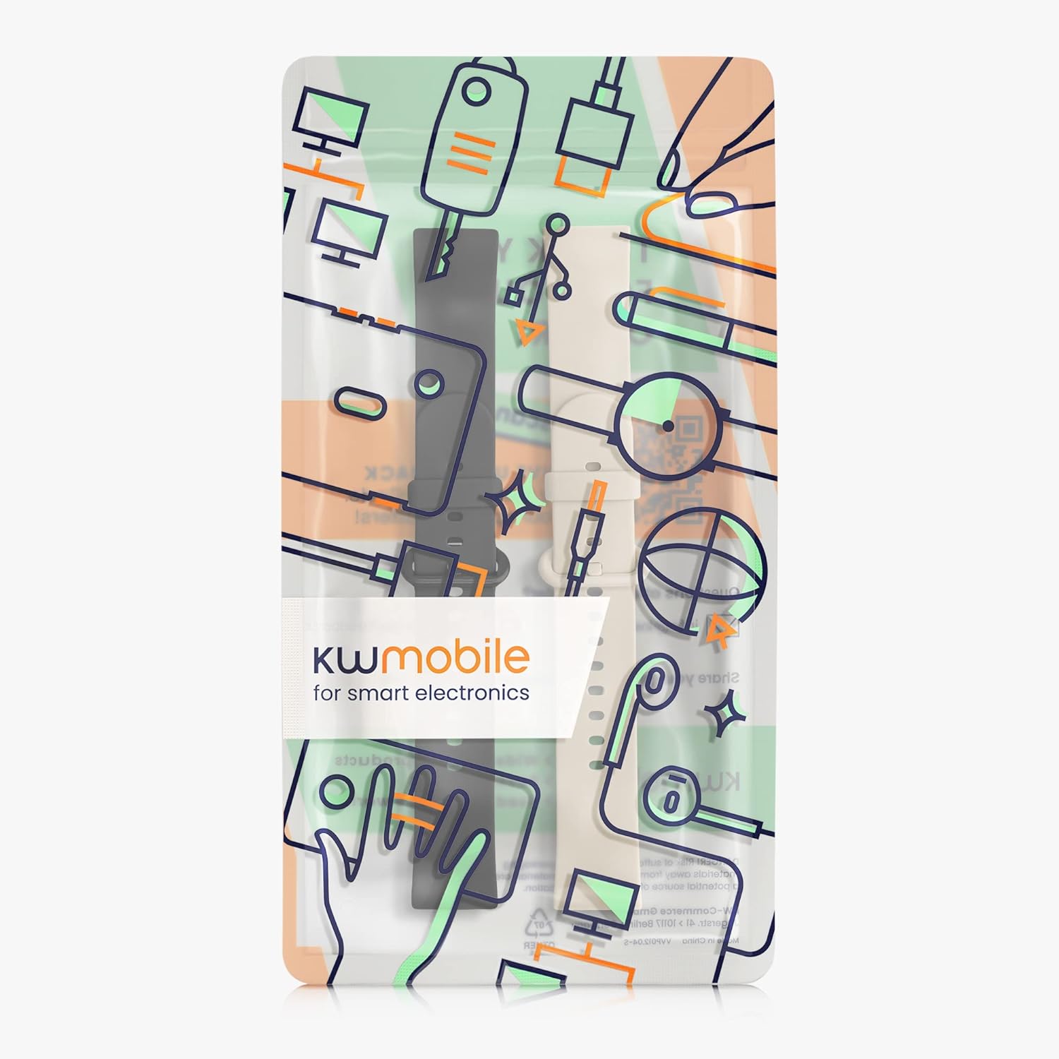 kwmobile Correas compatibles con correas de reloj Xiaomi Mi Watch LiteRedmi – 2 correas de reloj de silicona de repuesto, color negroazul oscuro
