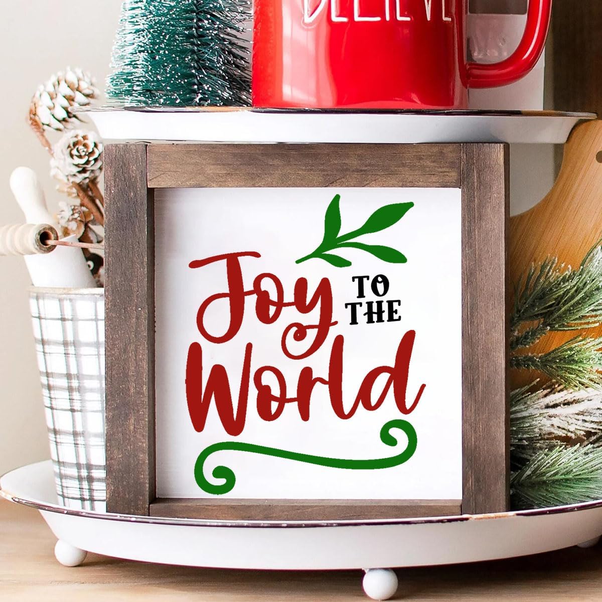 Plantillas de Navidad de 3 pulgadas para pintar sobre madera, 30 plantillas pequeñas de Navidad para árbol de Navidad, bandeja escalonada, bandeja