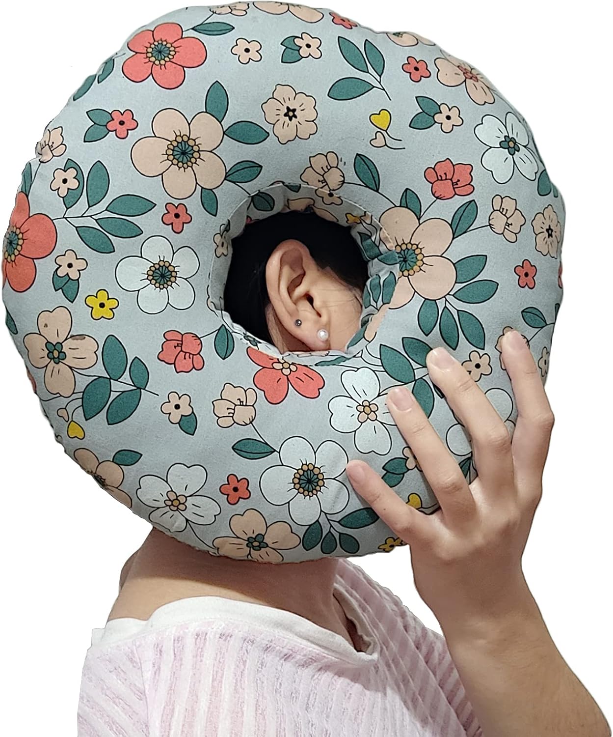 Zuobloe Piercing Pillow for Side Sleepers, Ear Pillows with Ear Hole for Ear Pain, cnh, O-Shaped Side Sleeping Ear Guard Pillow