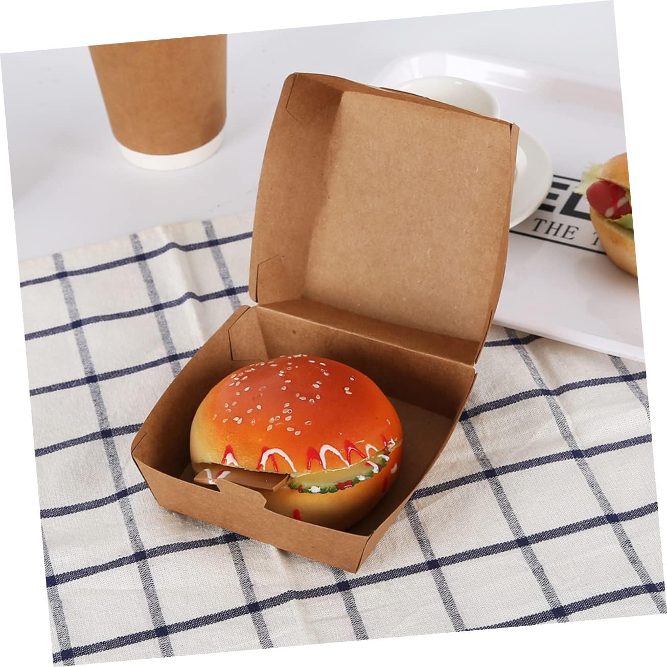 NOLITOY Caja de hamburguesa 30 piezas bandejas de plástico para servir mini contenedores desechables bandejas de alimentos contenedores con tapas