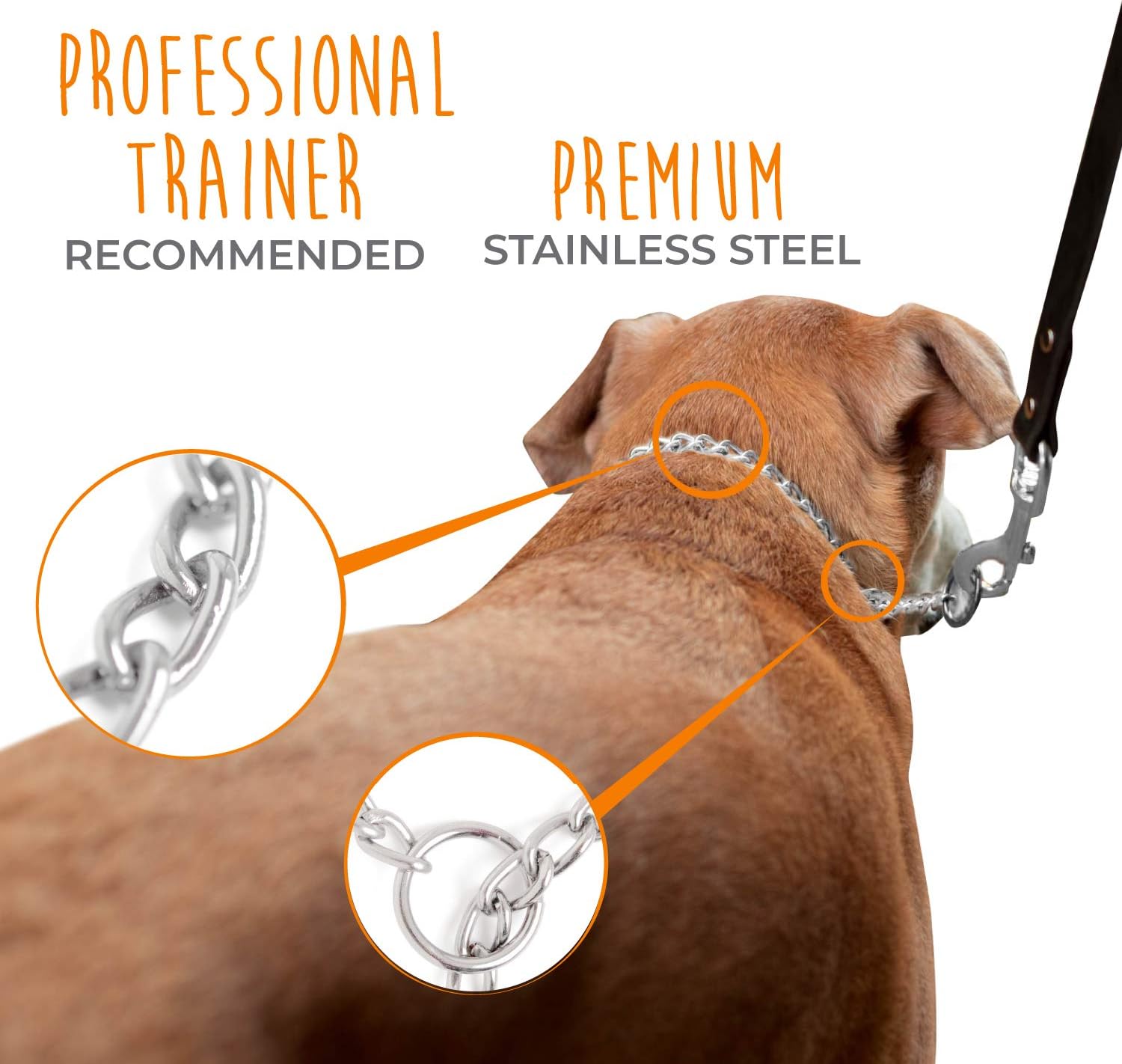 Mighty Paw Collar deslizante  Acero inoxidable  Resistente al desgaste  Resistente a la intemperie  Cadena de entrenamiento de perros  Gargantilla