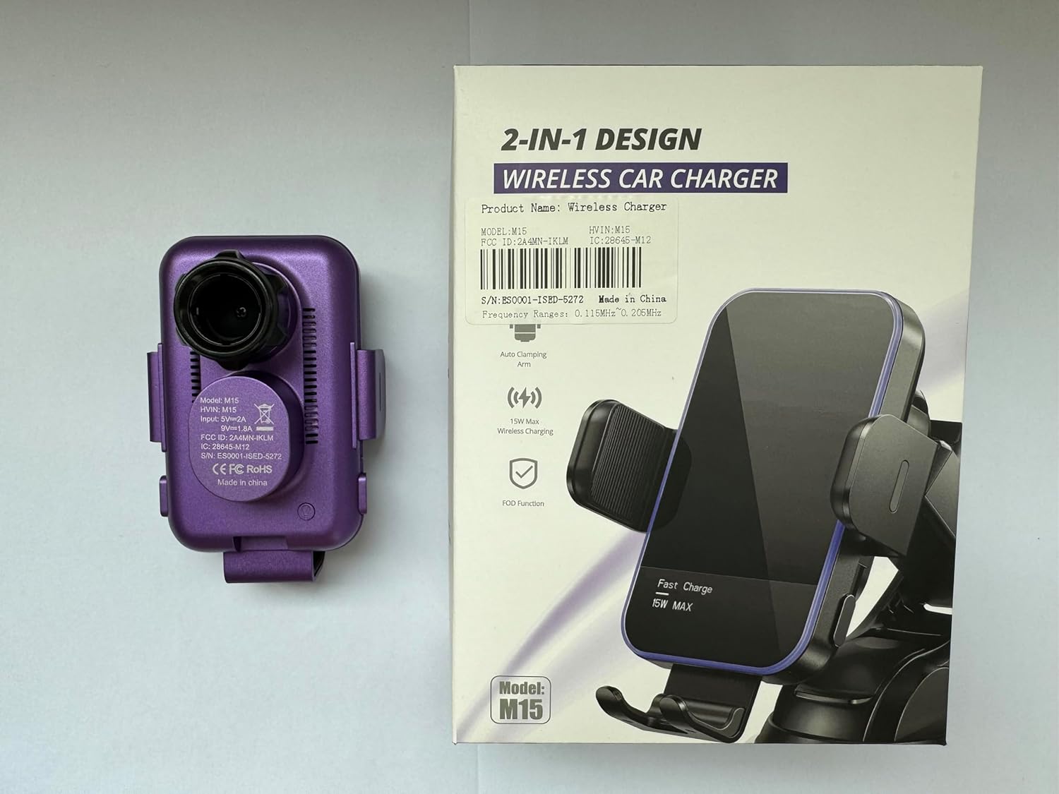 Cargador de coche inalámbrico, retroiluminación RGB de 7 colores soporte de teléfono para iPhone 15 14 13 12 Mini Pro Max 11 XR, Samsung Galaxy S24