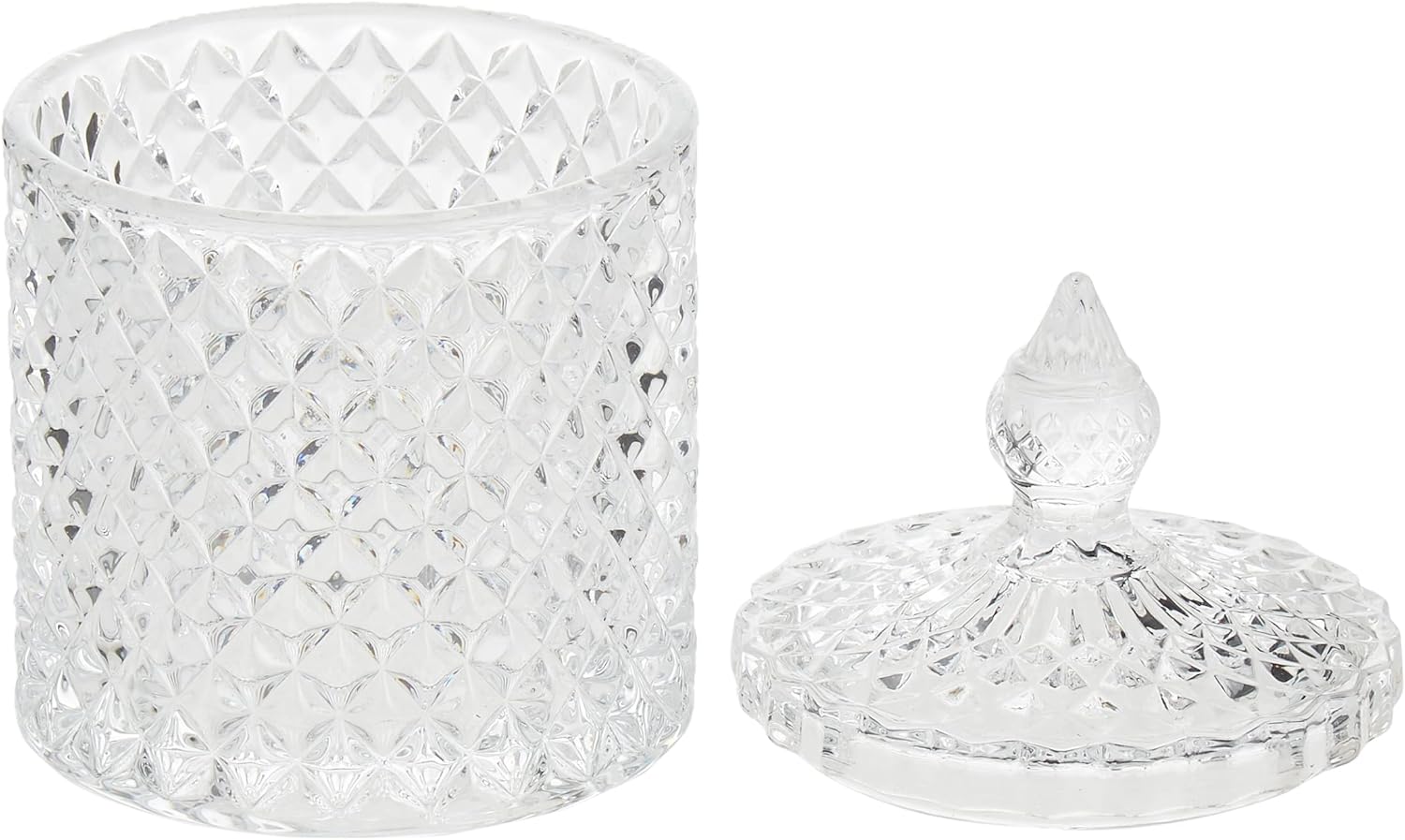 Tarro decorativo para dulces de mariposa para el hogar, recipiente de almacenamiento de bufé de dulces, tarro facetado de diamante de cristal