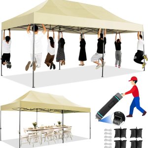 Tooluck Toldo desplegable resistente de 10 x 20 pulgadas, altura ajustable, toldo comercial fácil de instalar, UPF 50+, impermeable, al aire libre, Tooluck Toldo desplegable resistente de 10 x 20 pulgadas, altura ajustable, toldo comercial fácil de instalar, UPF 50+, impermeable, al aire libre,