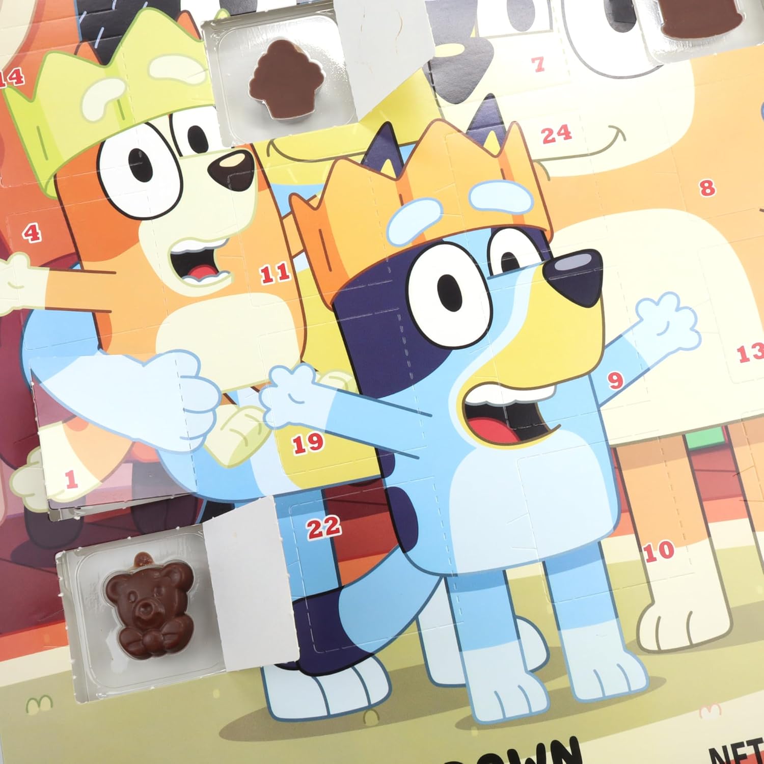 Bluey – Calendario de Adviento con cuenta regresiva para Navidad 2023, 24 días con chocolate, 1.76 onzas