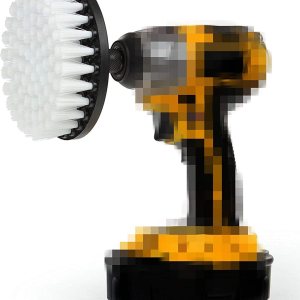 Cepillo de taladro de cerdas suaves blancas de 5 pulgadas, bañera de fibra de vidrio limpia, tapicería de microfibra, alfombra automática, asiento Cepillo de taladro de cerdas suaves blancas de 5 pulgadas, bañera de fibra de vidrio limpia, tapicería de microfibra, alfombra automática, asiento