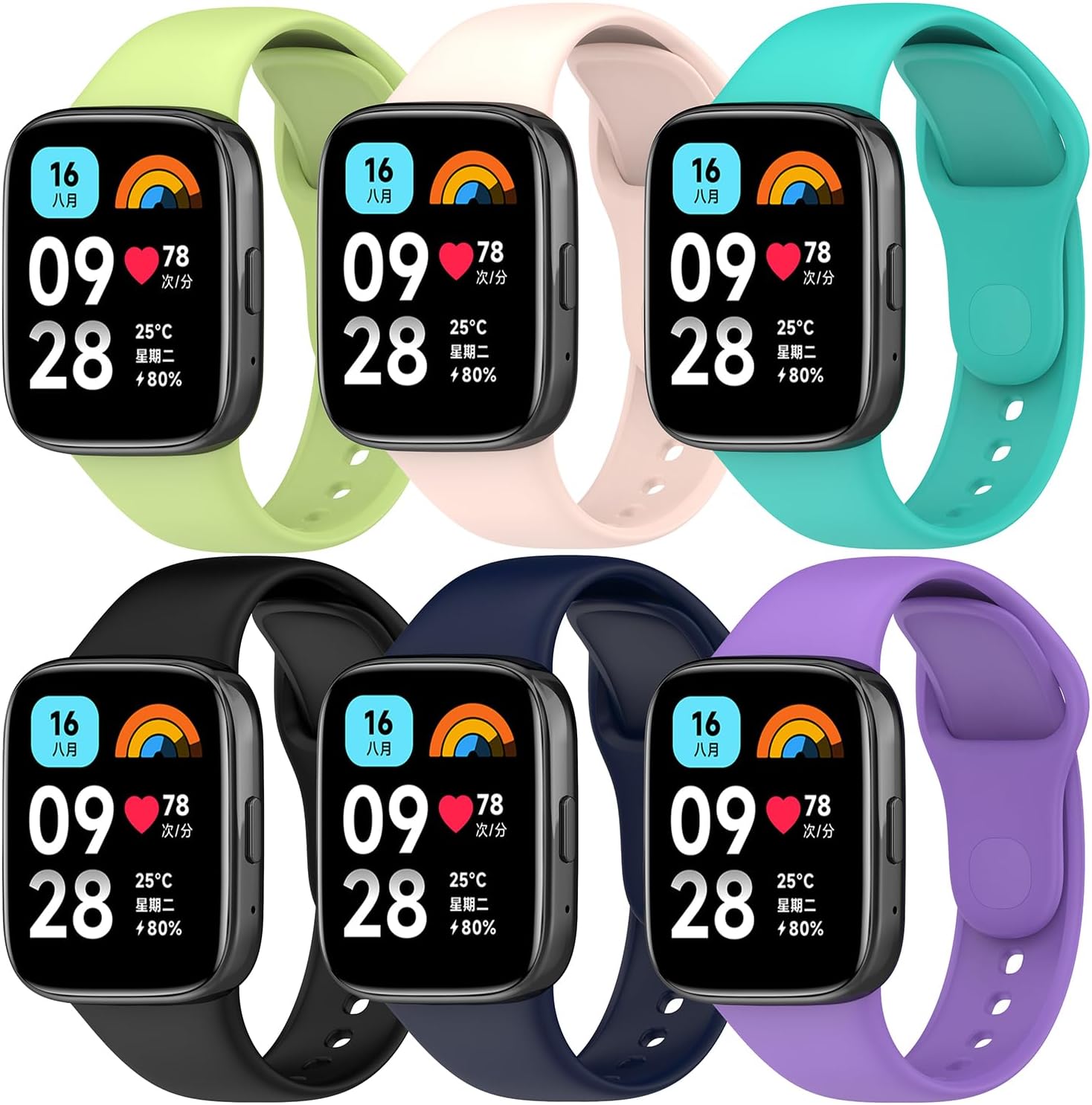 Correa para reloj Redmi Watch 3 ActiveWatch 3 Lite compatible con Redmi Watch 3 LiteActive Bands, 6 colores