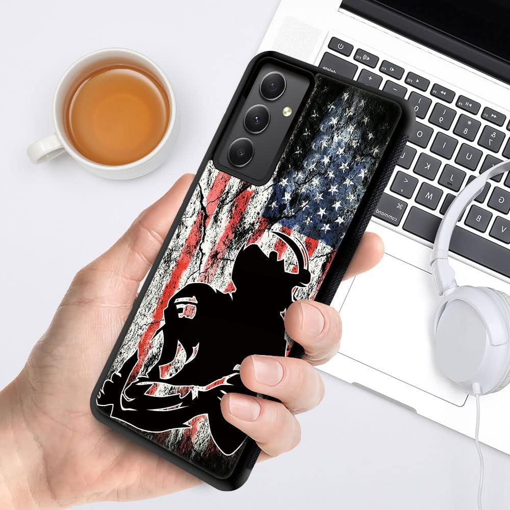 DJSOK Funda compatible con Samsung Galaxy A54 5G, diseño de patrón de lujo de bandera de fútbol americano para hombres, niños y niñas, doble capa, a