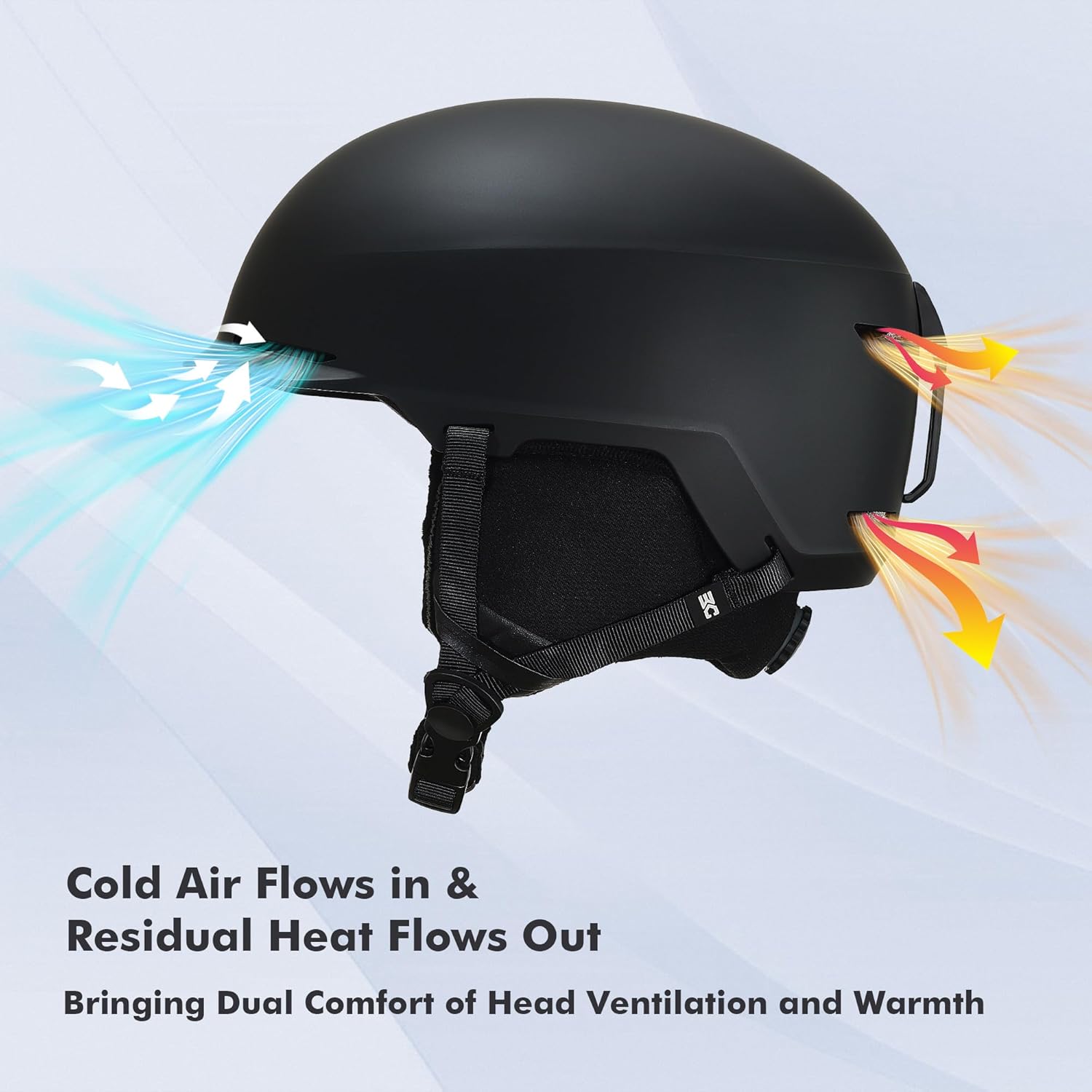 BASE CAMP SD-05 – Casco de esquí para snowboard, ajuste con esfera, compatible con gafas, almohadillas para los oídos, casco de nieve de contorno