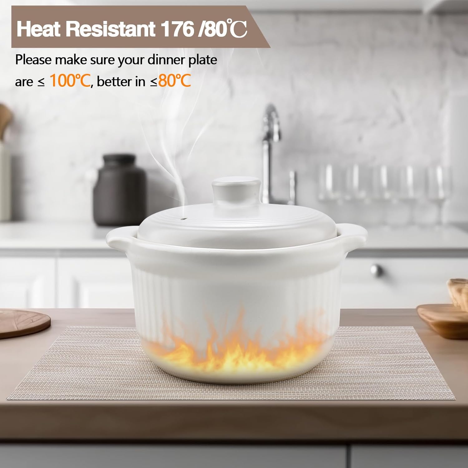 Juego de 4 manteles individuales fáciles de limpiar, modernos, duraderos, lavables, resistentes al calor, para la mesa de la cocina, manteles