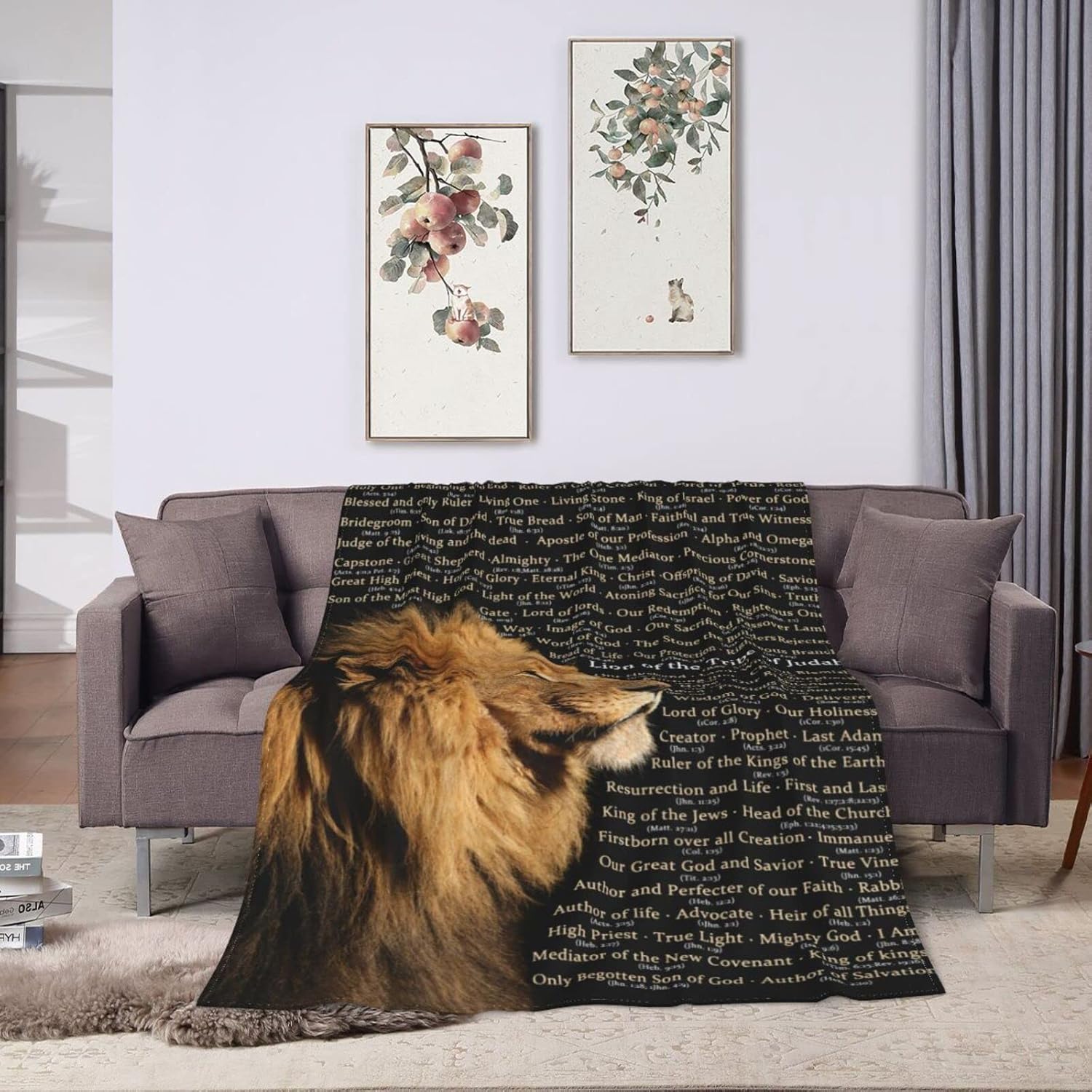 Manta de regalo religioso con nombres de Cristo, manta cristiana, suave, ligera, acogedora y cálida para mujeres y hombres, regalo – 80 x 60 pulgadas