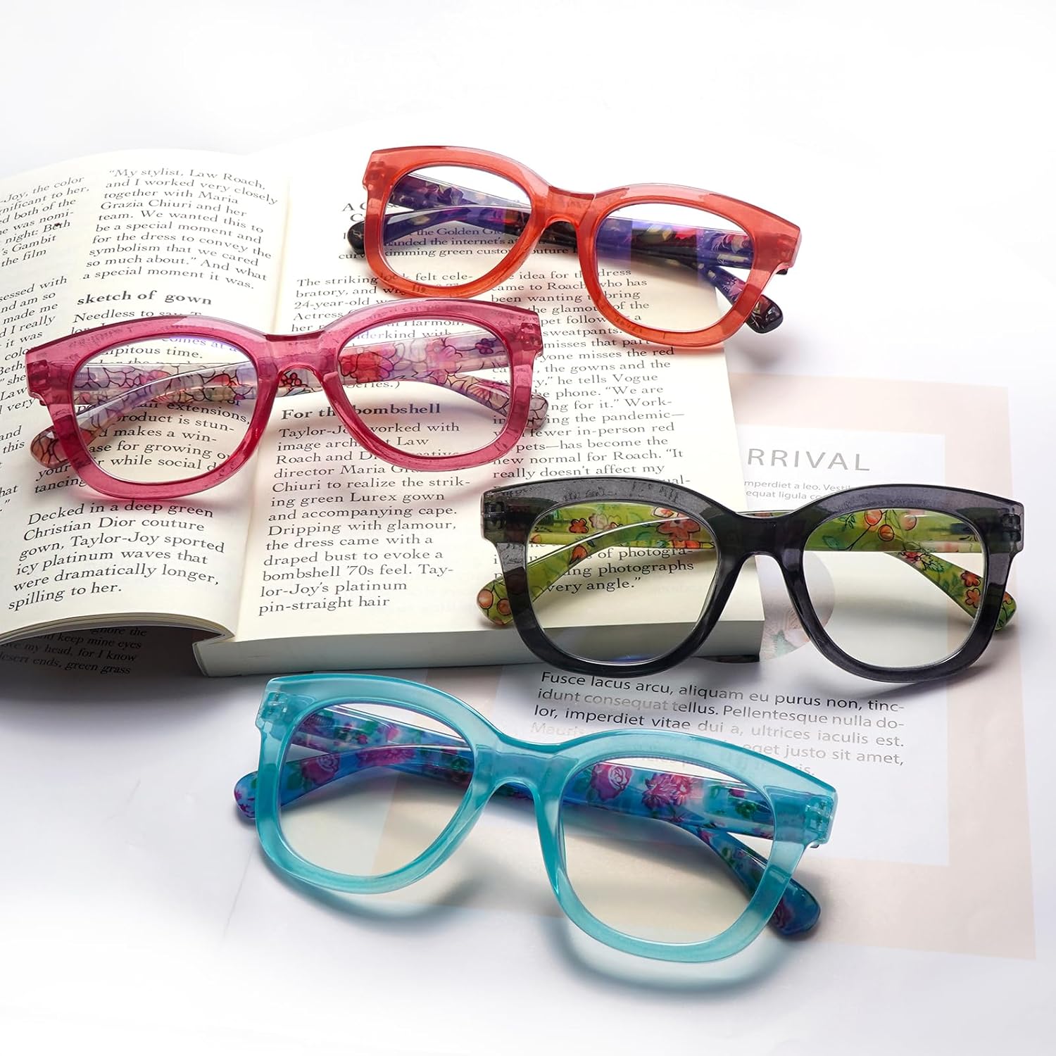 MAEOWN Oprah Style – Gafas de lectura para mujer, bloqueo de luz azul, paquete de 6 lentes para lectura de computadora, lentes de calidad de moda
