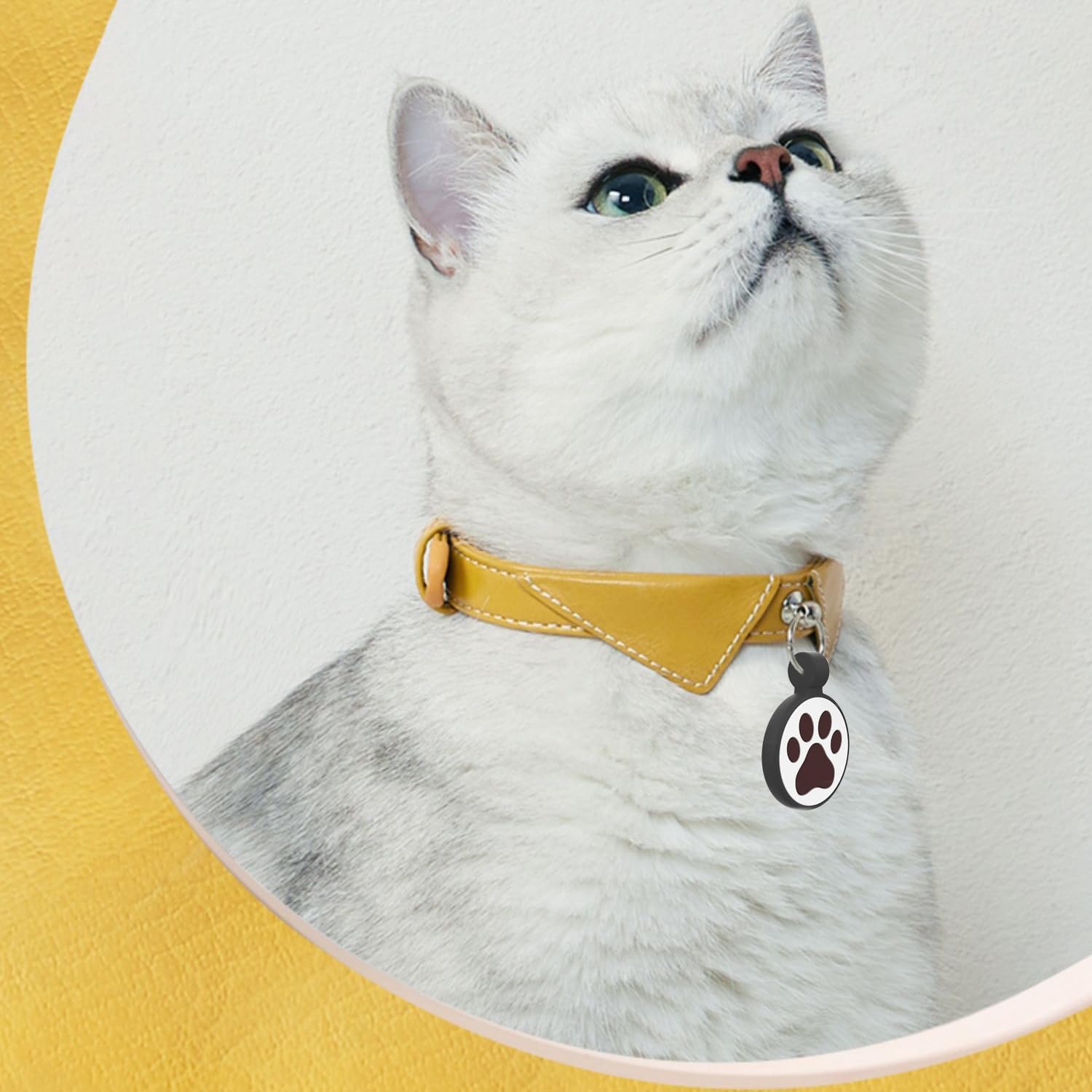 Etiqueta para gato con código QR, modificable para mascotas en línea, múltiples contactos de emergencia, etiqueta de silicona para gatos, ligera,