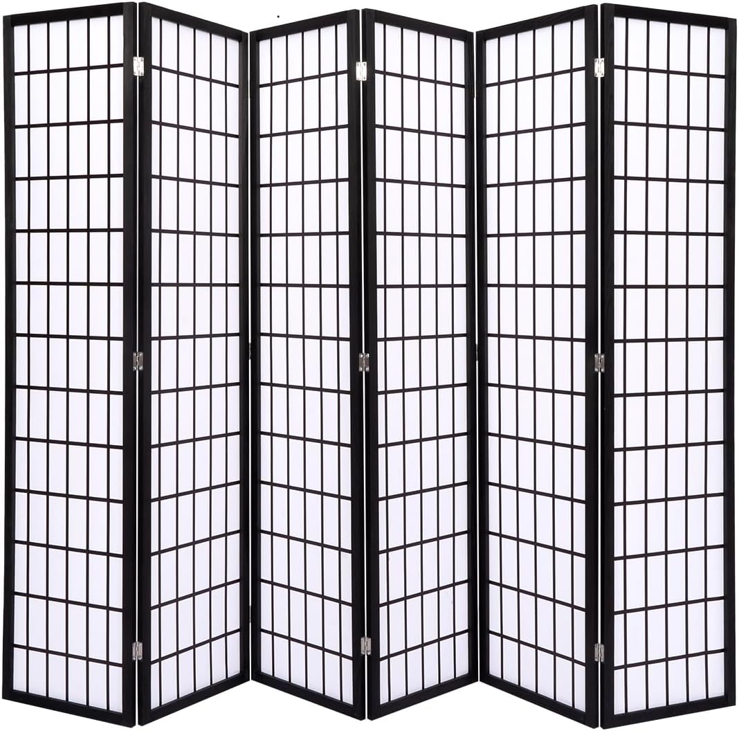 JVVMNJLK Divisor de habitación Oriental Shoji – Divisor de habitación de 6 paneles, divisor para separación de habitaciones, pantalla de privacidad