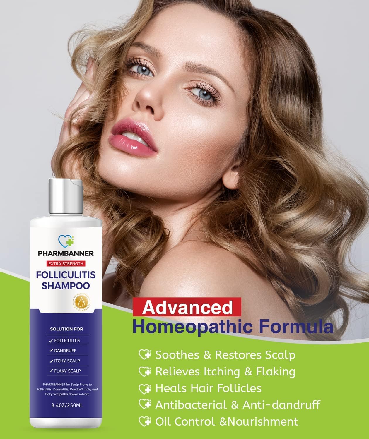 2 piezas de foliculitis, champú para dermatitis seborreica, champú anticaspaantifúngico, tratamiento de foliculitiscaspa, tratamiento de psoriasis