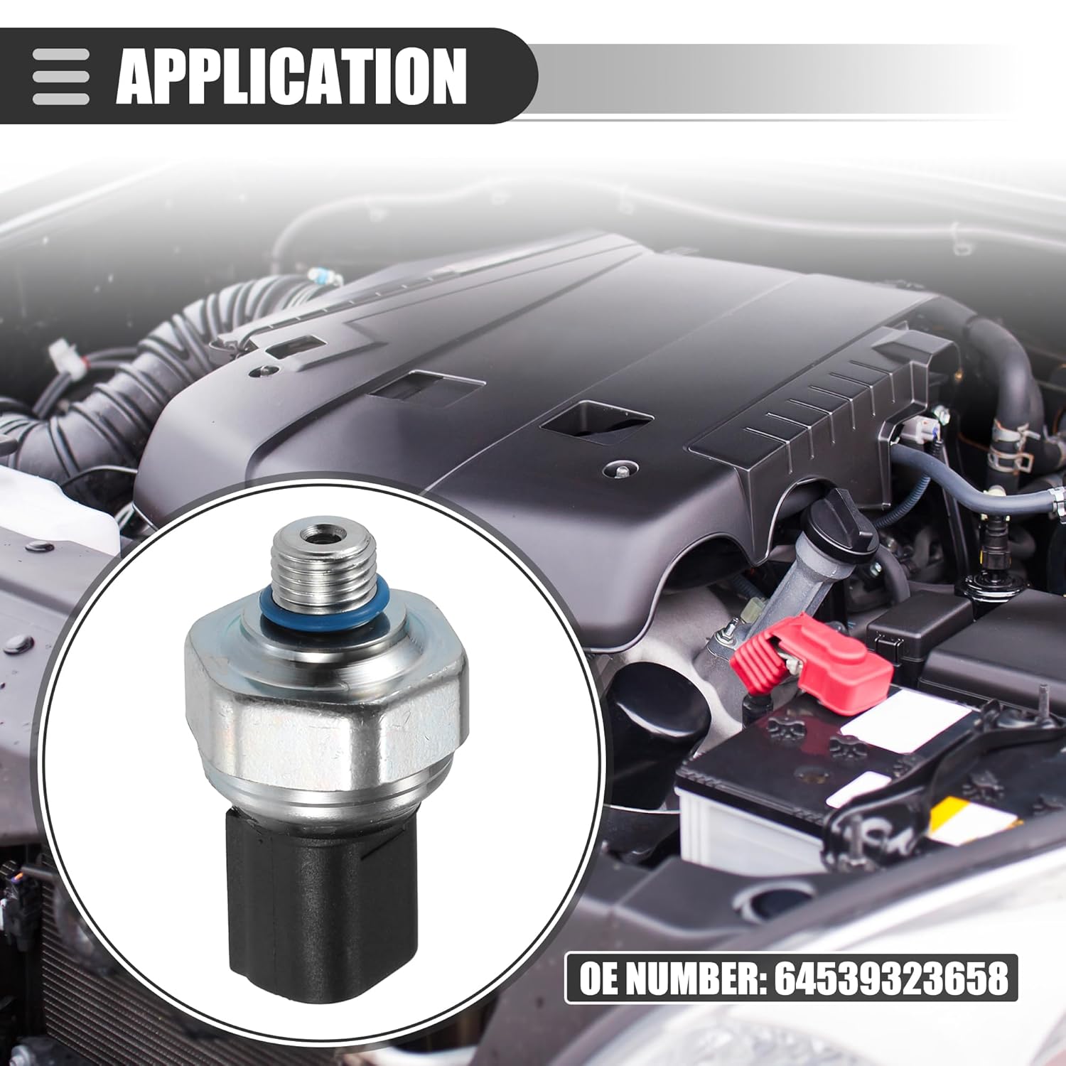 Motoforti Válvula transductora de presión AC, interruptor del sensor de presión, para BMW 128i 2008-2013, metal, negro
