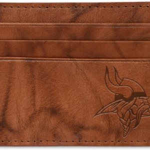 Rico Industries Billetera de cuero con relieve de fútbol NFL para carrito de crédito Rico Industries Billetera de cuero con relieve de fútbol NFL para carrito de crédito