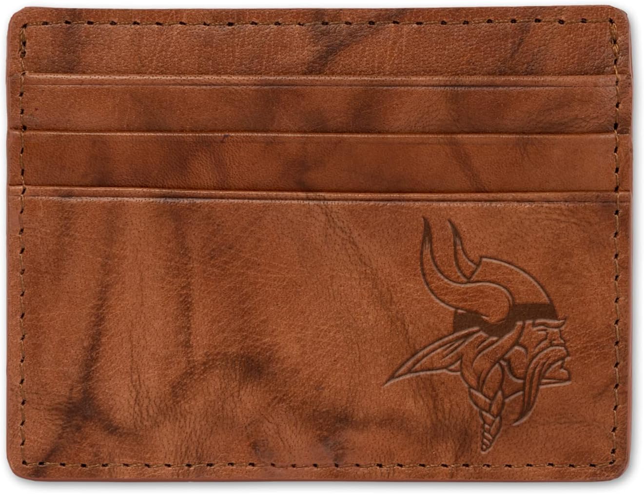 Rico Industries Billetera de cuero con relieve de fútbol NFL para carrito de crédito