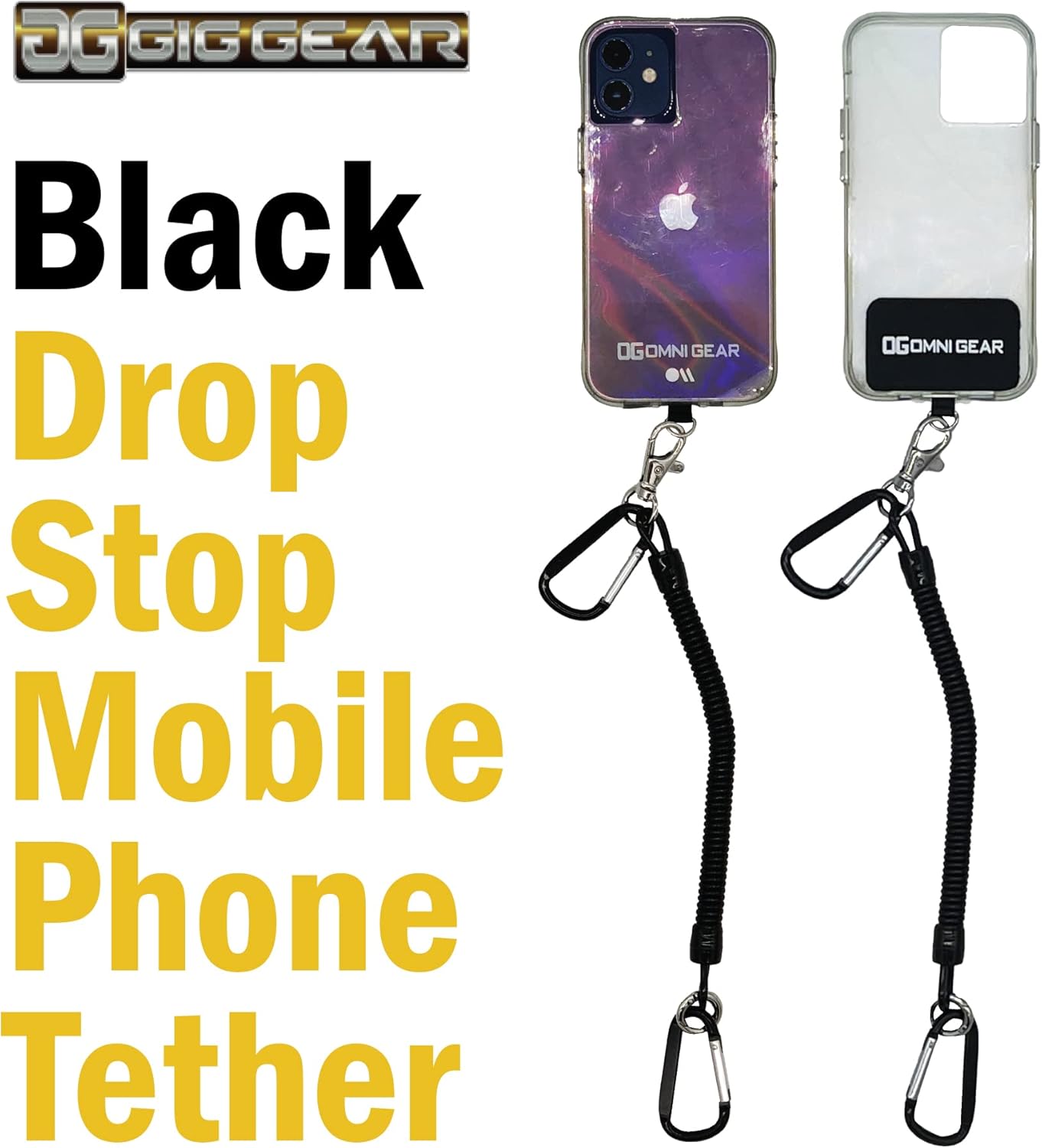Correa de teléfono móvil Drop Stop para protección contra caídas y robos, cordón universal para teléfono con mosquetones para una fijación segura