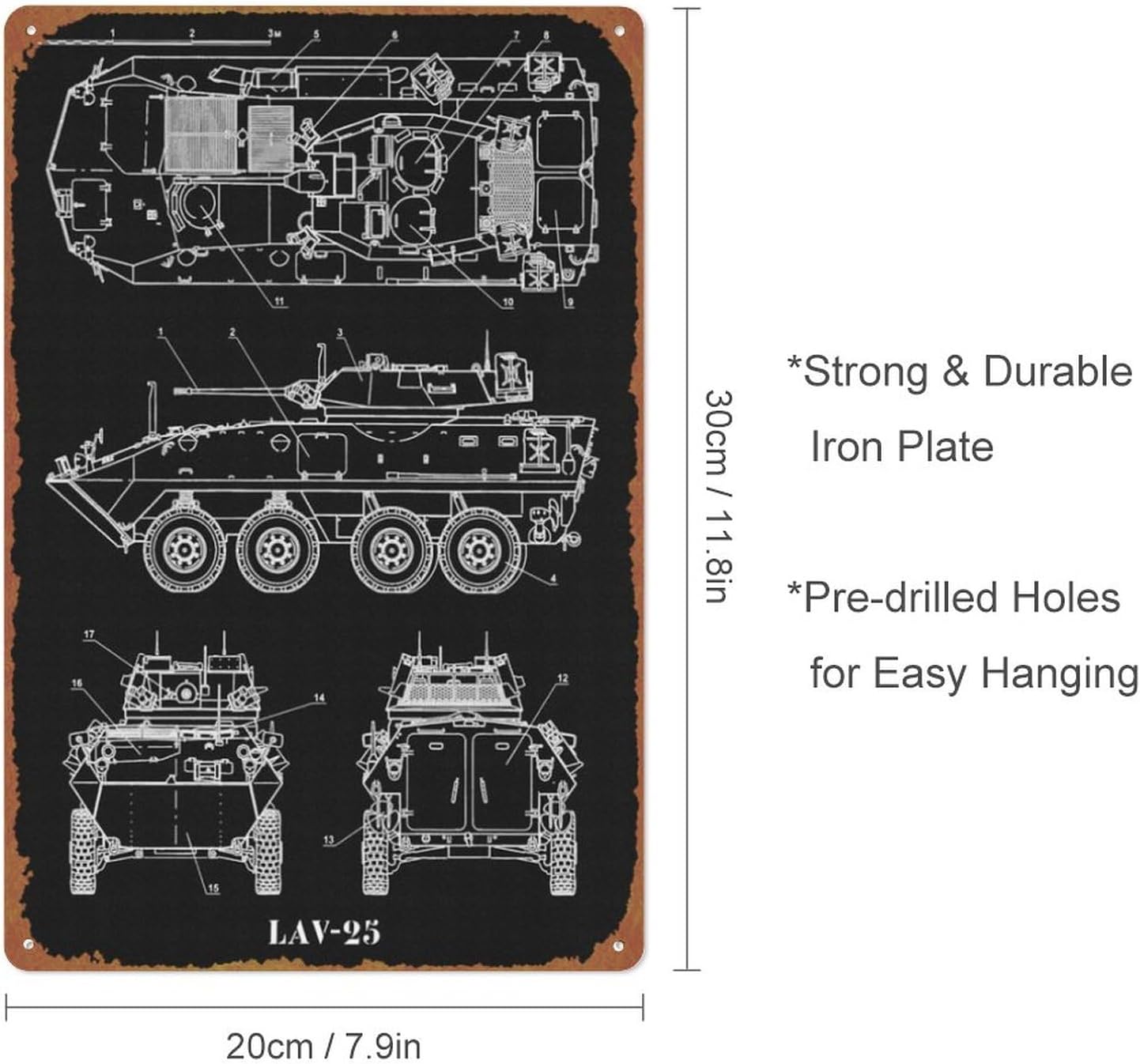 LAV 25 carteles deportivos, letrero de hojalata para cafetería, bar, hogar, decoración de pared, retro, de metal, 8 x 12 pulgadas