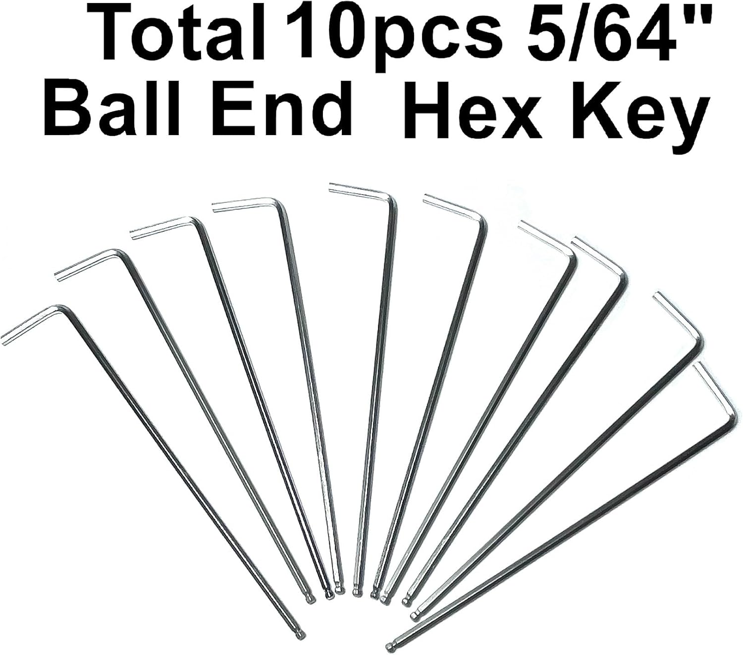 ZDingTech Juego de 10 llaves Allen de extremo de bola de 564, juego de llaves hexagonales de 564 pulgadas, llave de puerta Allen en forma de L con