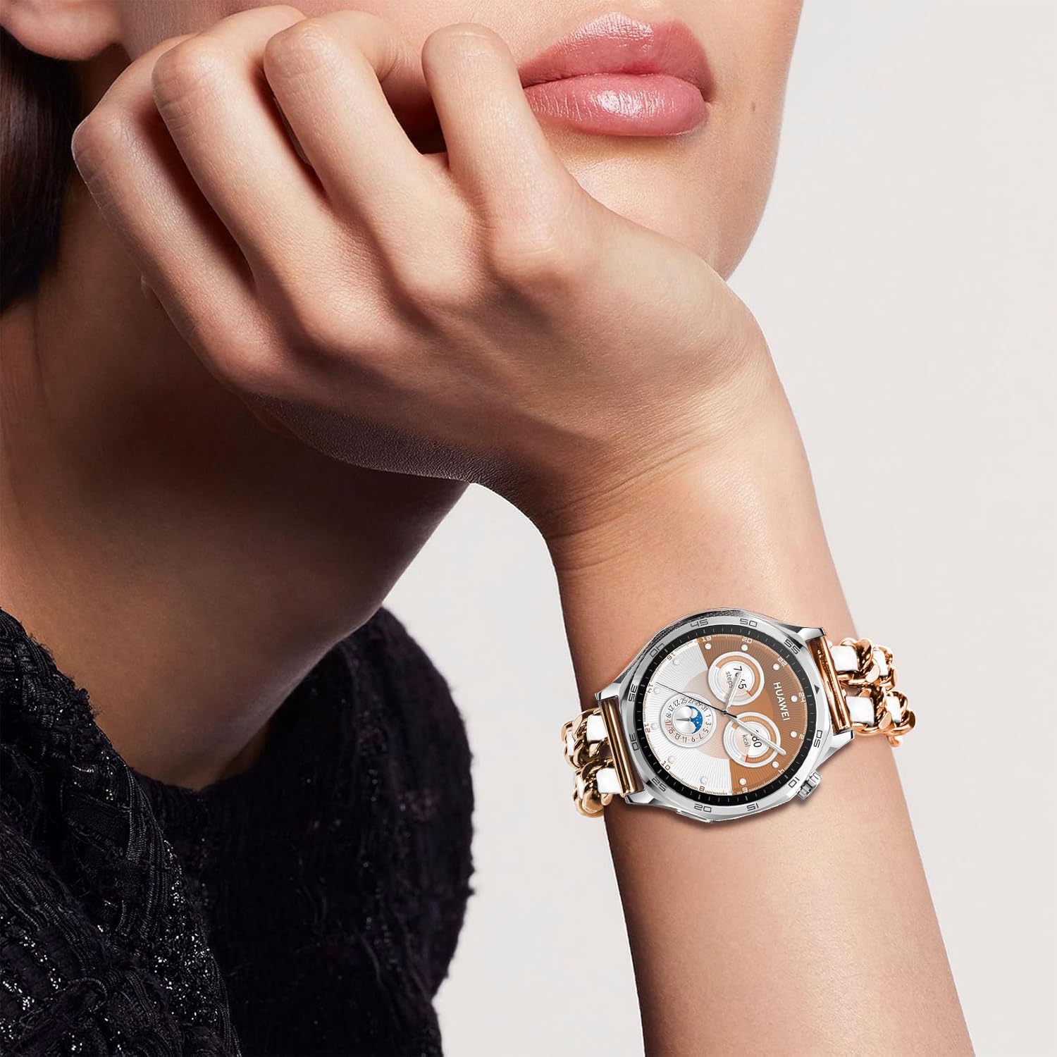Correas compatibles con Samsung Gear S3 FrontierClassicGalaxy Watch de 1.81 pulgadas  Galaxy 3 de 1.772 pulgadas, correa de repuesto de cuero con