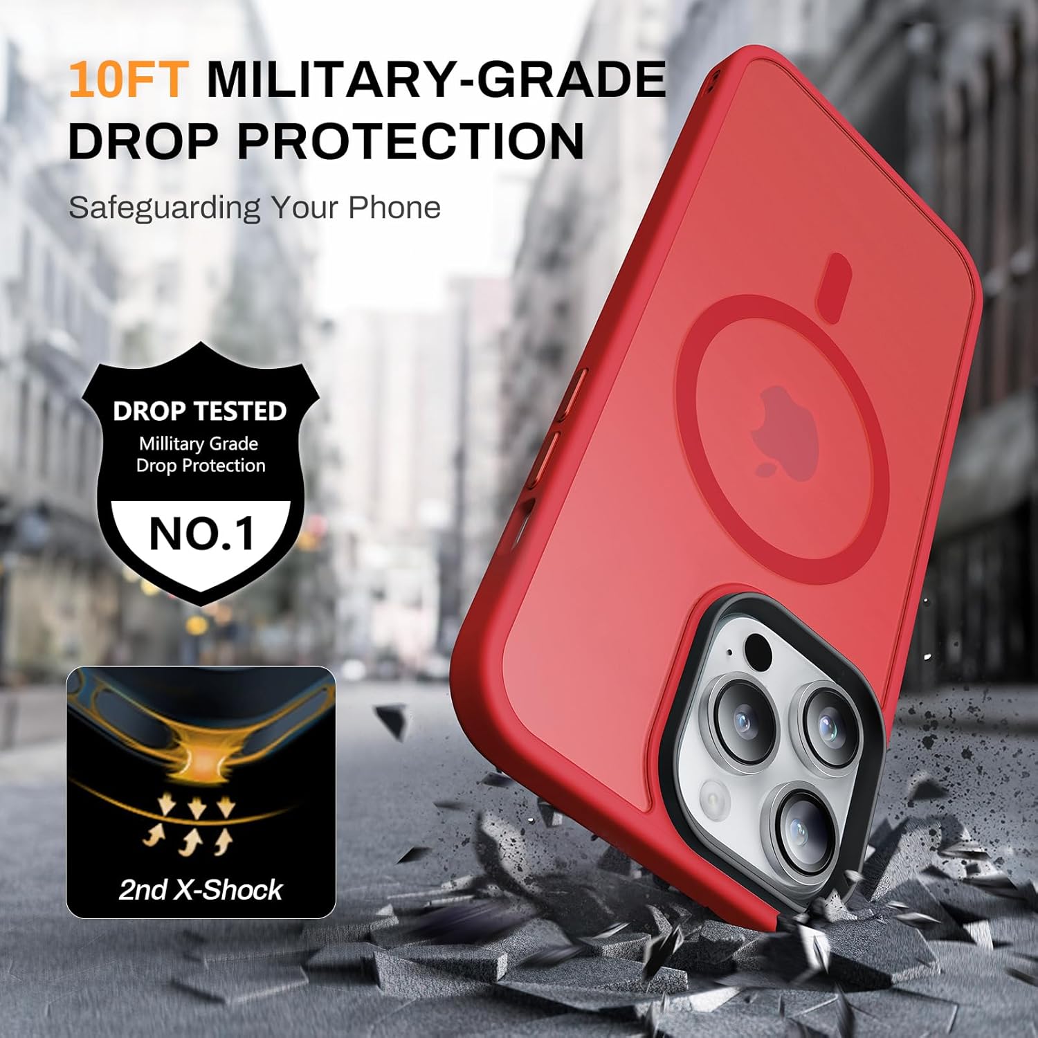 degeca Funda para iPhone 14 Pro Max, protección contra caídas de grado militar, compatible con MagSafe, fuerte magnético a prueba de golpes,