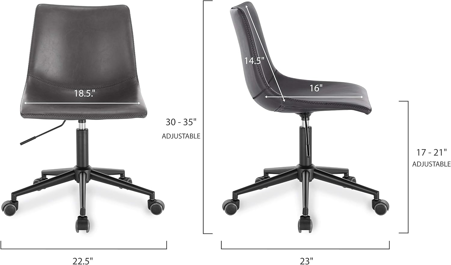 POLY & BARK Silla de trabajo Paxton en gris