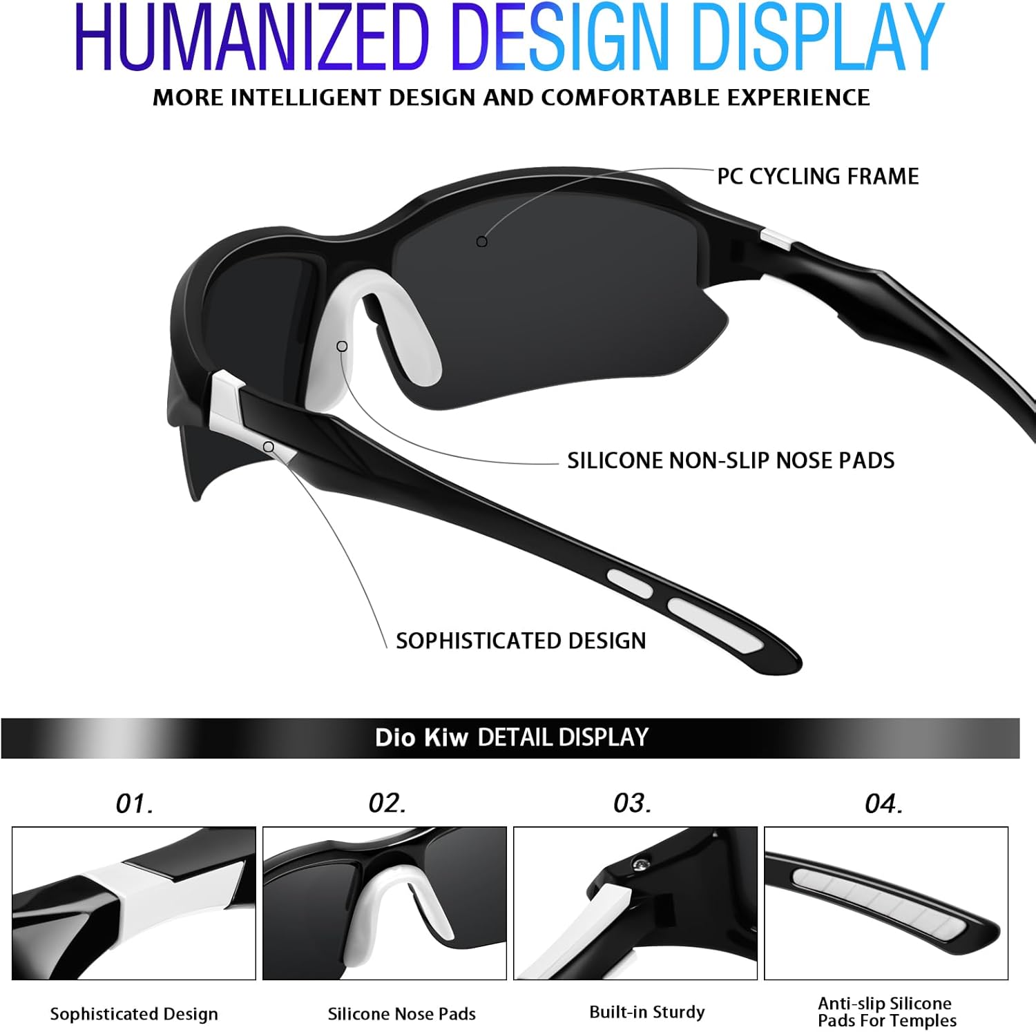 Gafas de sol polarizadas deportivas para hombres, ciclismo, correr, pesca, protección UV, gafas de sol ligeras de medio marco