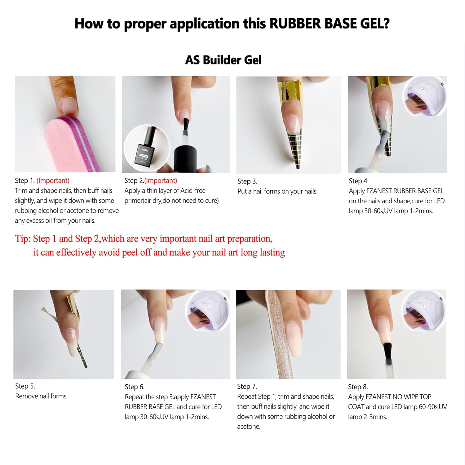 FZANEST Gel constructor de base de goma para uñas, juego de 2 piezas, color base, color nude, gel para uñas, fortalecer las uñas delgadas y